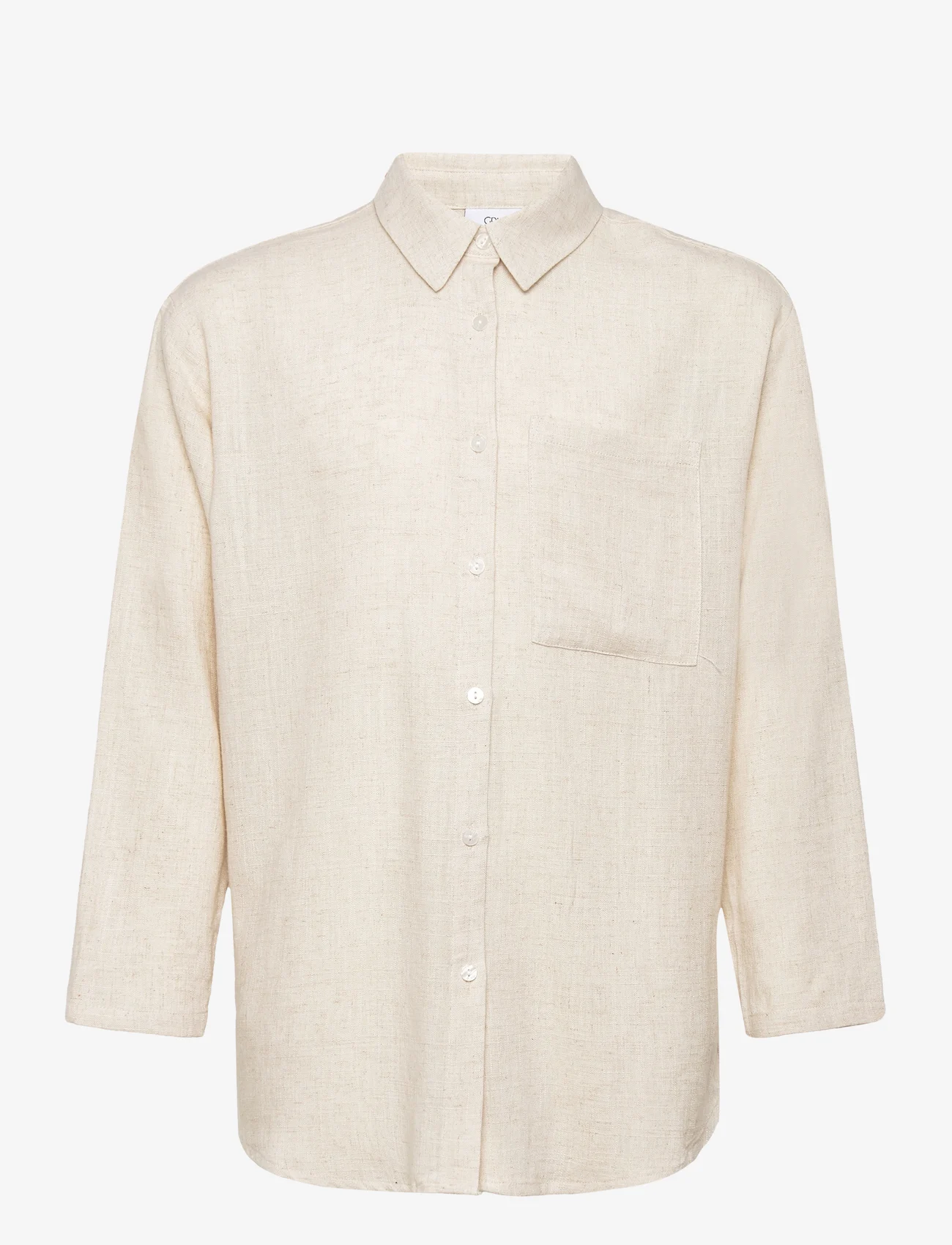 Grunt - Latti LS Linen Shirt - långärmade skjortor - sand - 0