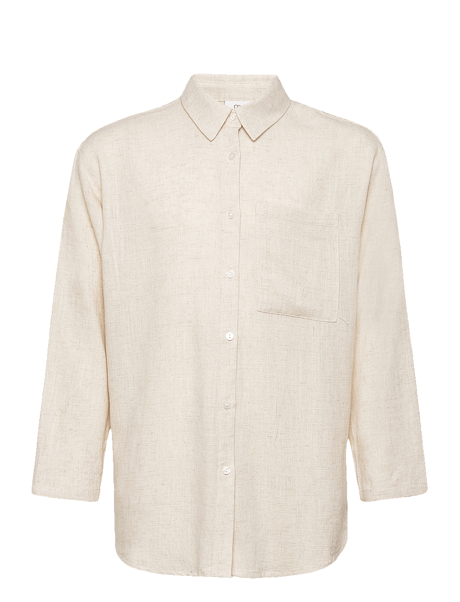 Grunt - Latti LS Linen Shirt - long-sleeved shirts - sand - 0