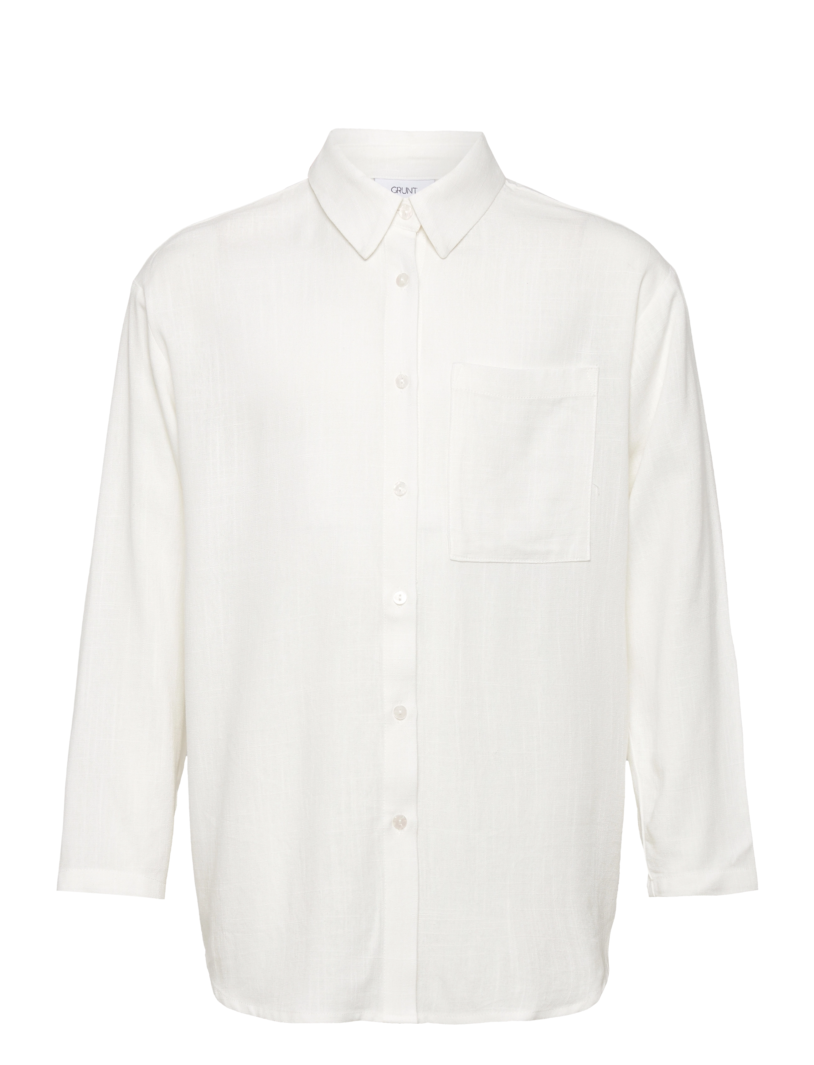Grunt Latti Ls Linen Shirt, 188, White, Skjorter > Langærmede Shirts, Børn