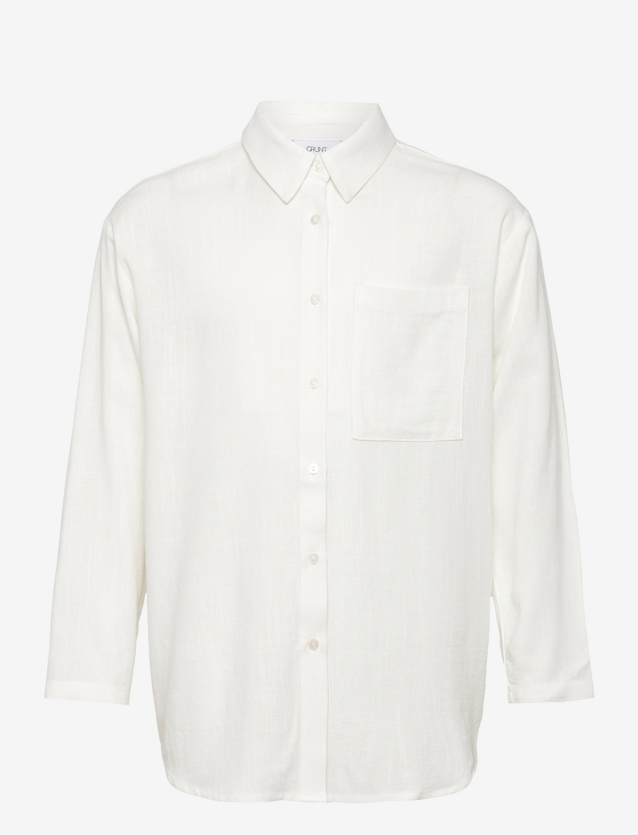 Grunt - Latti LS Linen Shirt - långärmade skjortor - white - 0
