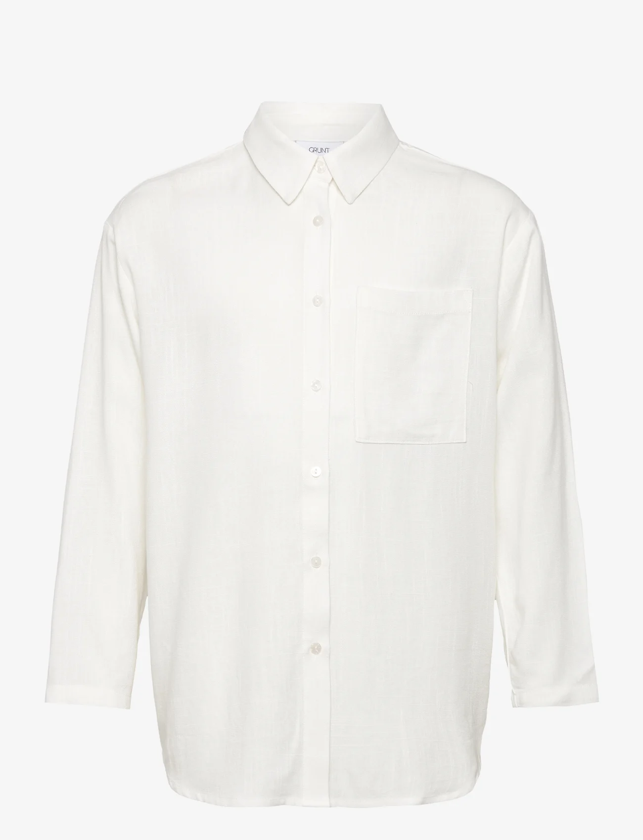 Grunt - Latti LS Linen Shirt - marškiniai ilgomis rankovėmis - white - 0