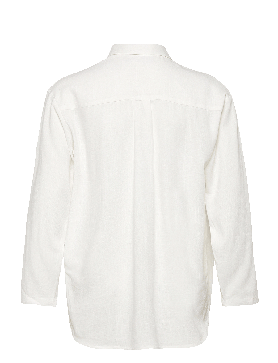Grunt - Latti LS Linen Shirt - långärmade skjortor - white - 1