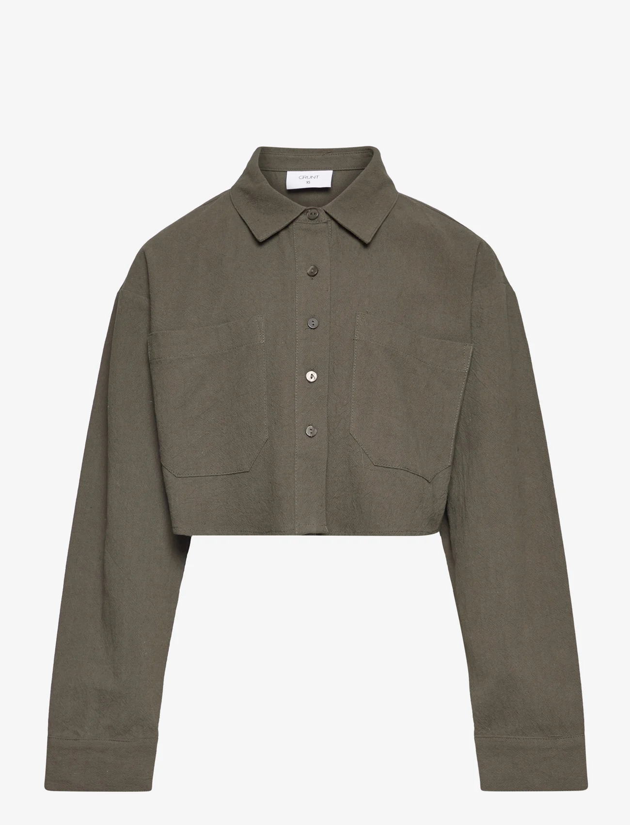 Grunt - Laros Short Shirt - langærmede skjorter - army green - 0