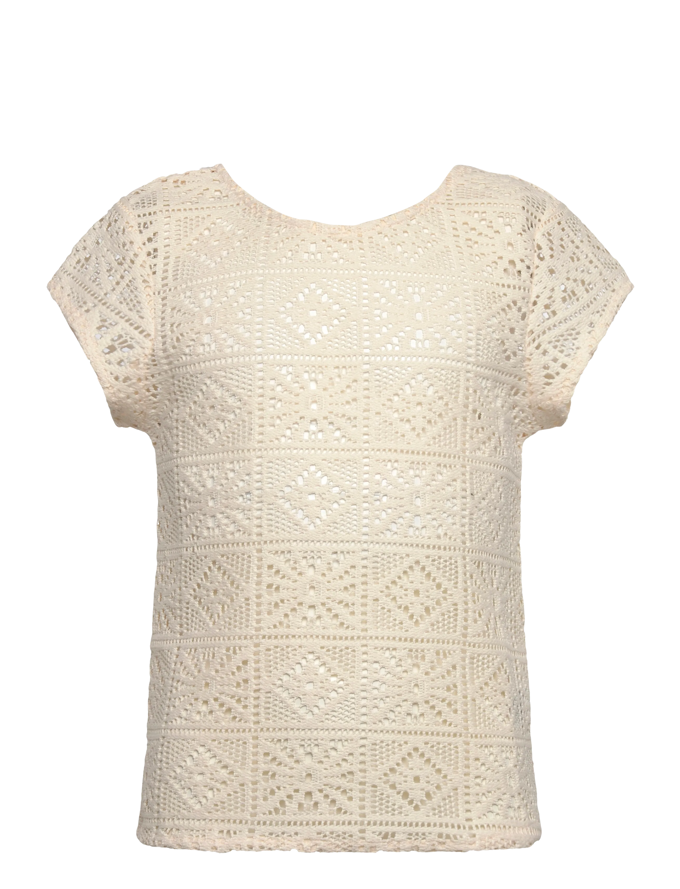 Grunt Silia Top, XXL/18Y, T-shirts, Creme - Short-sleeved, Kinder