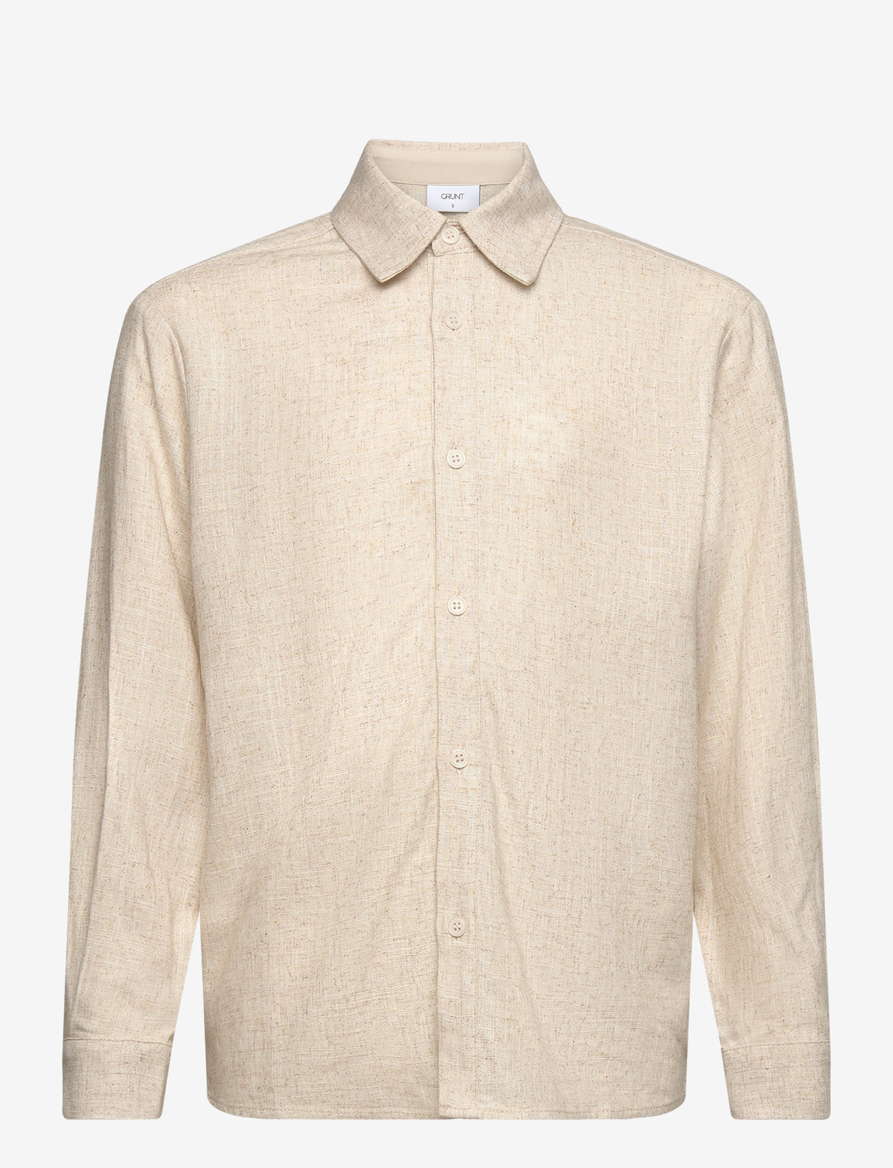 Grunt - Herstal Linen Shirt - langærmede skjorter - sand - 0
