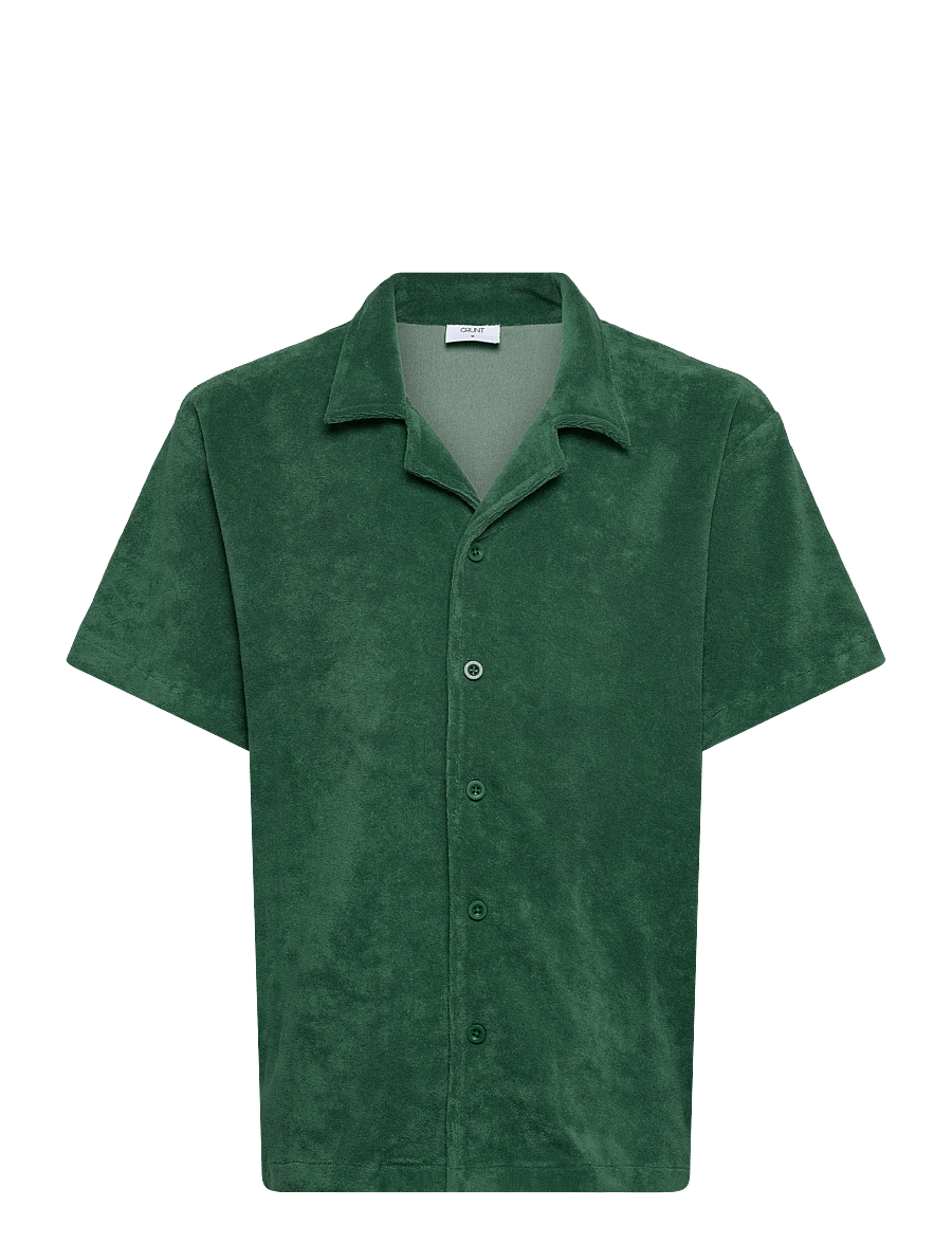 Grunt - GRAugust Terry SS Shirt - kortärmade pikéer - bottle green - 0