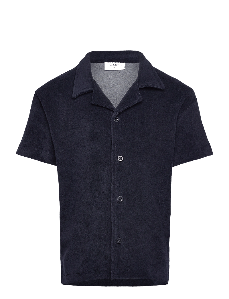 Grunt - August SS Shirt - kortærmede skjorter - navy - 0