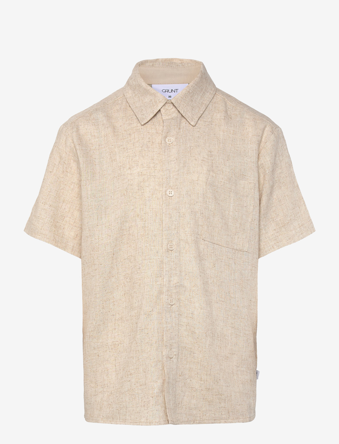 Grunt - GRVap Linen Shirt - kortärmade skjortor - sand - 0