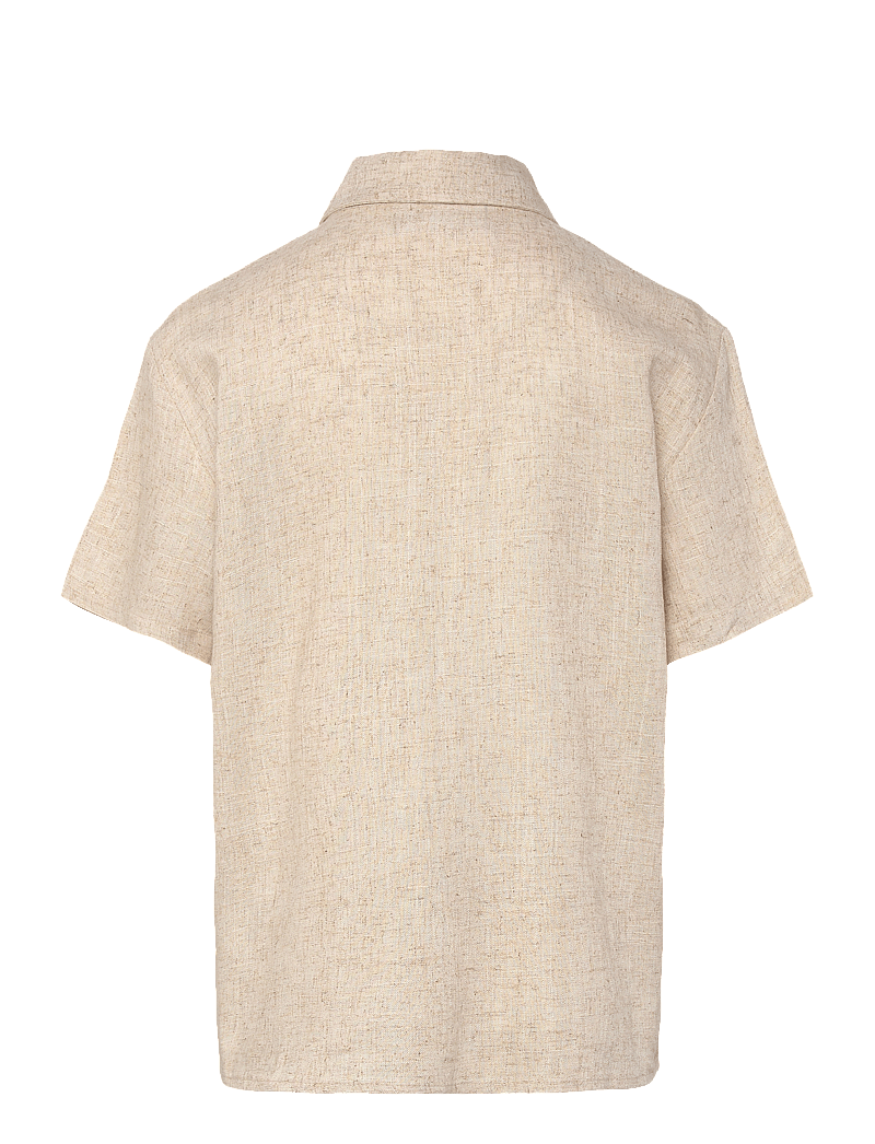 Grunt - GRVap Linen Shirt - kortärmade skjortor - sand - 1