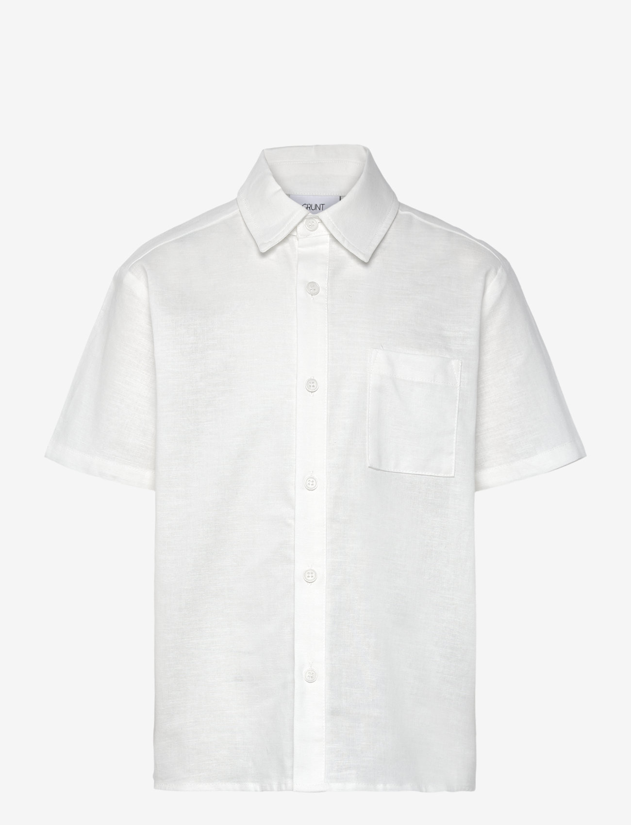 Grunt - GRVap Linen Shirt - kortärmade skjortor - white - 0