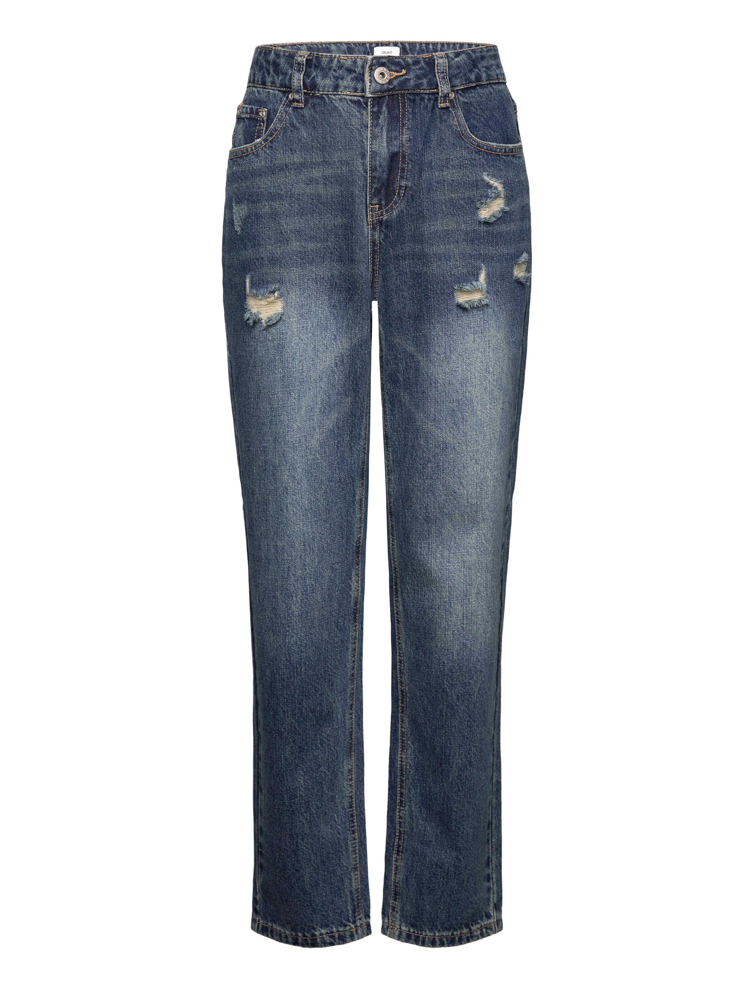 Grunt Grstreet Loose Ripped, 164, Blue, Jeans > Løse Jeans, Børn
