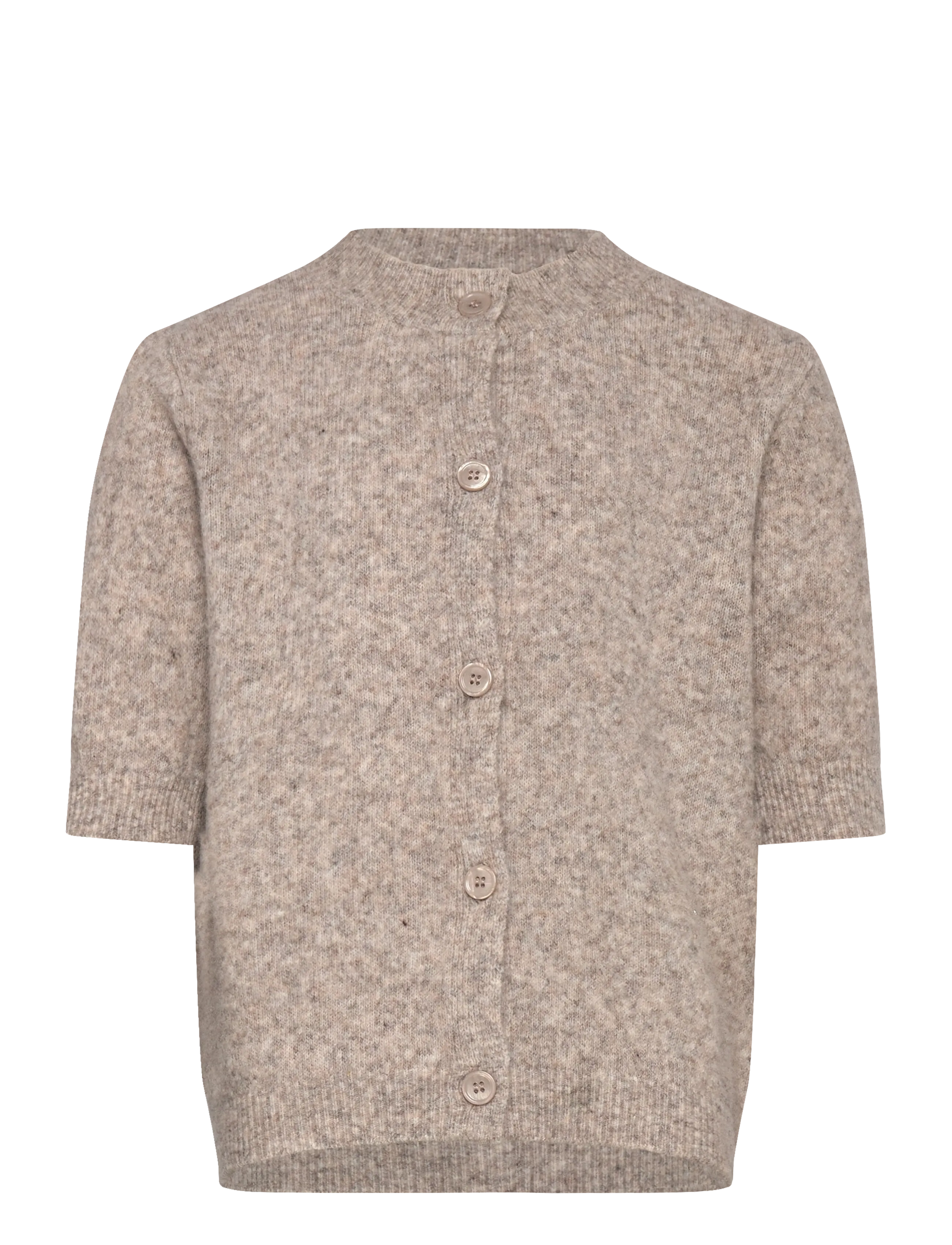 Grunt GRIsa SS Knit Cardigan - Odzież - NATURE / grey