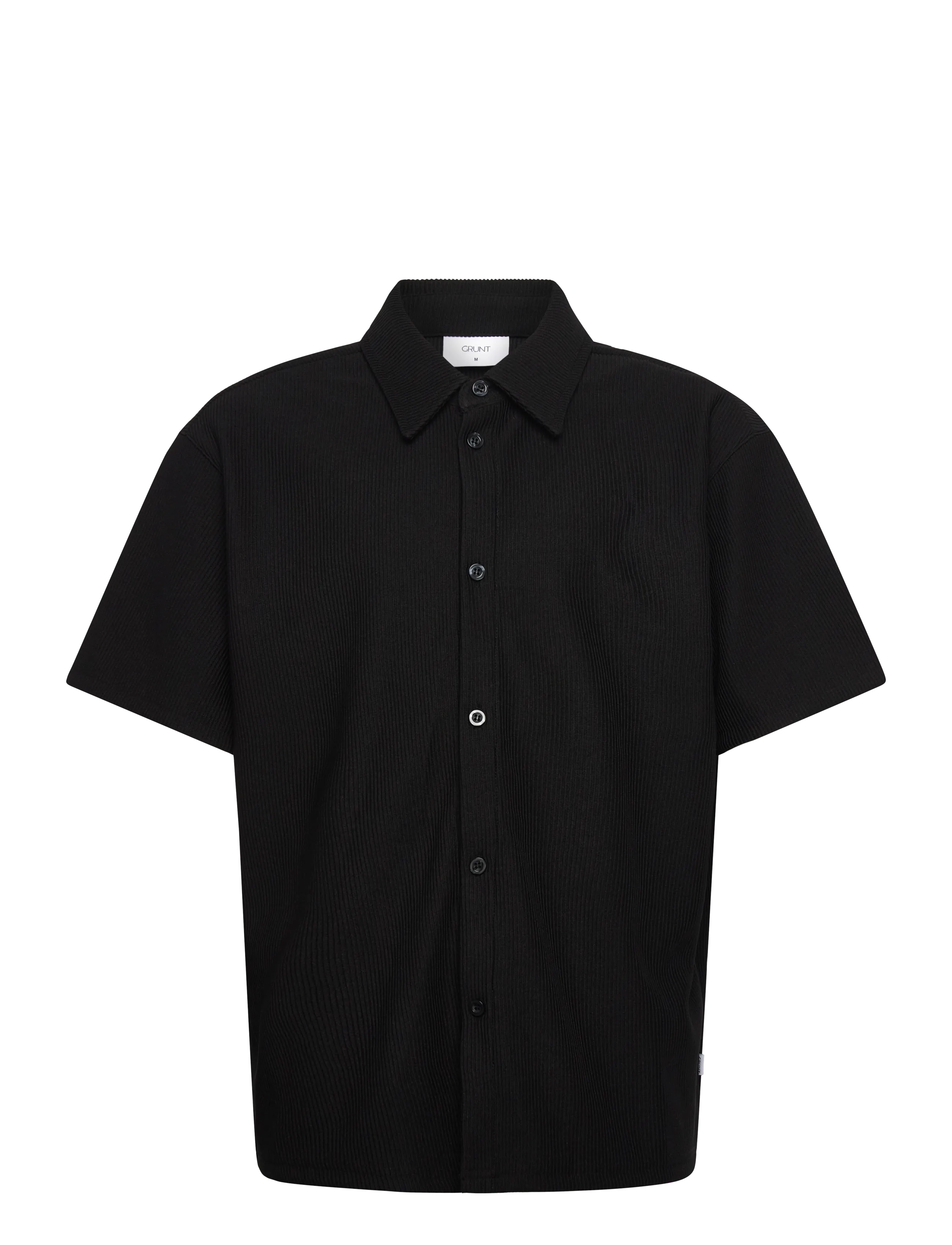 Grunt GREsteban Plisse SS Shirt - Last chance - BLACK / black