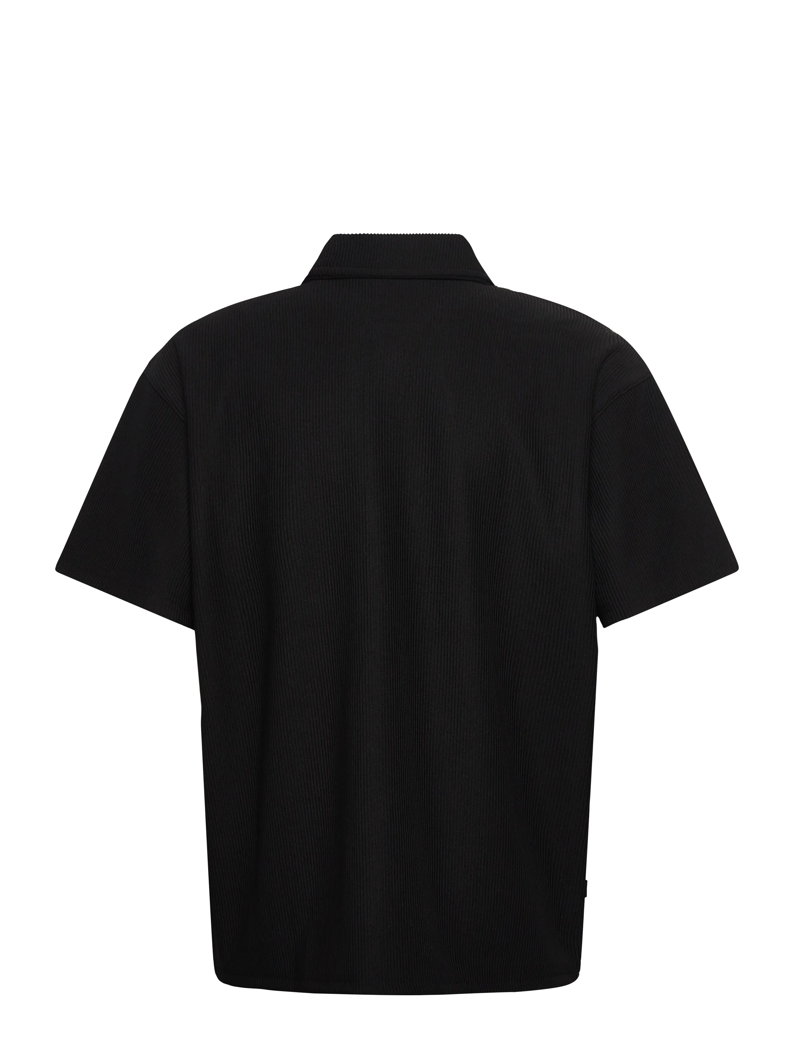 Grunt - GREsteban Plisse SS Shirt - short-sleeved shirts - black - 1