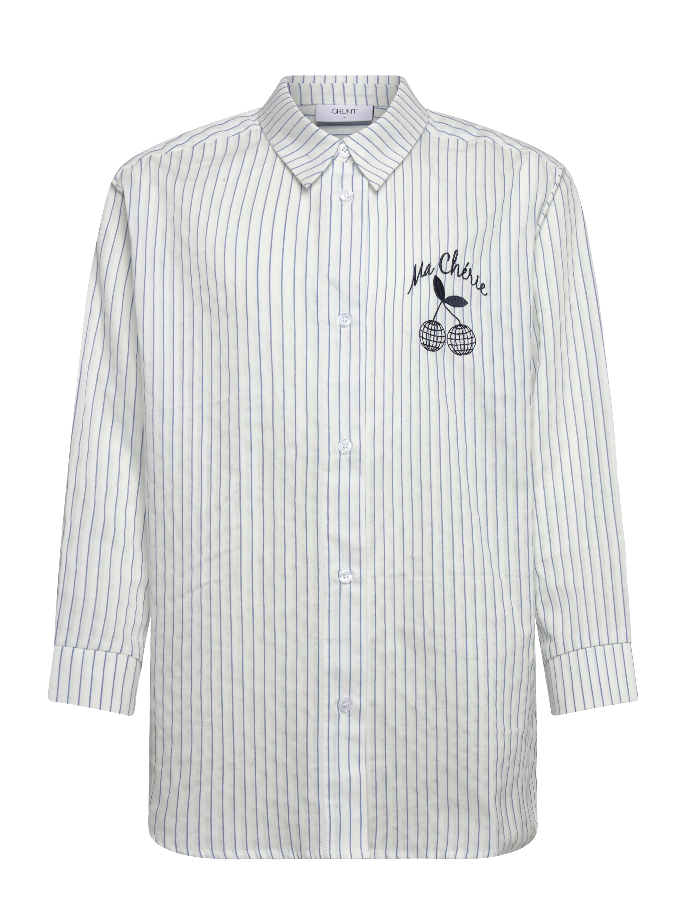 Grunt GRLiva Line LS Shirt - Skjorter - WHITE-BLUE / blue