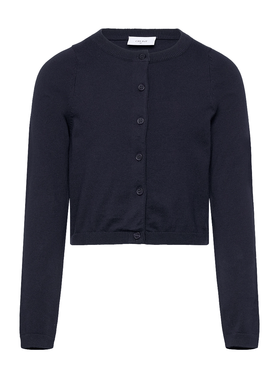 Grunt - GRLina LS Knit Cardigan - koftor - navy - 0
