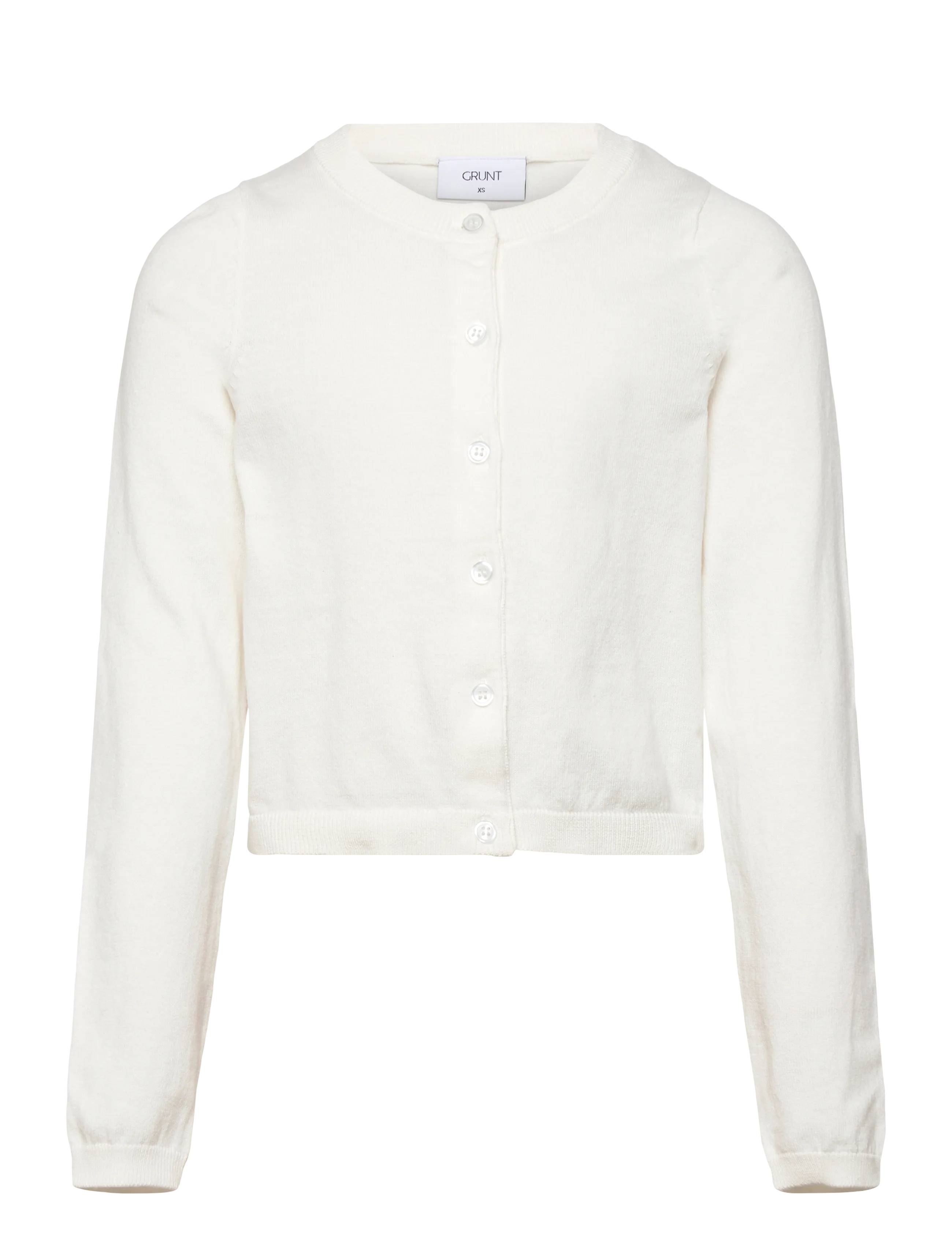 Grunt Grlina Ls Knit Cardigan, S/10Y, White, Strik > Cardigans, Børn