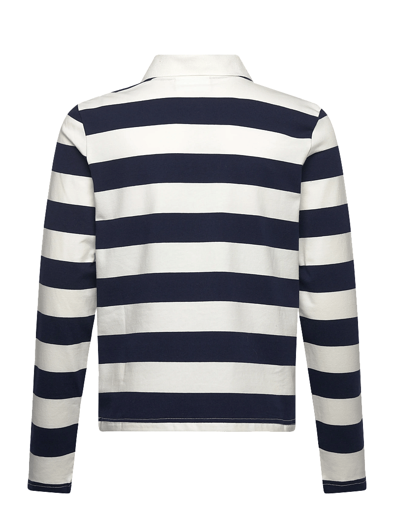 Grunt - GRAnte Stripe LS Polo Tee - kurzärmelig - dusty rose - 1