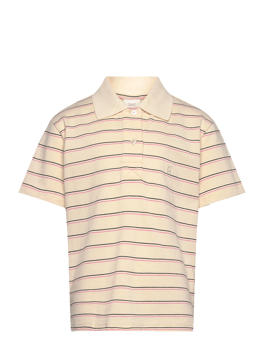 Grunt - GRAnte Stripe LS Polo Tee - kortermede poloskjorter - navy - 0