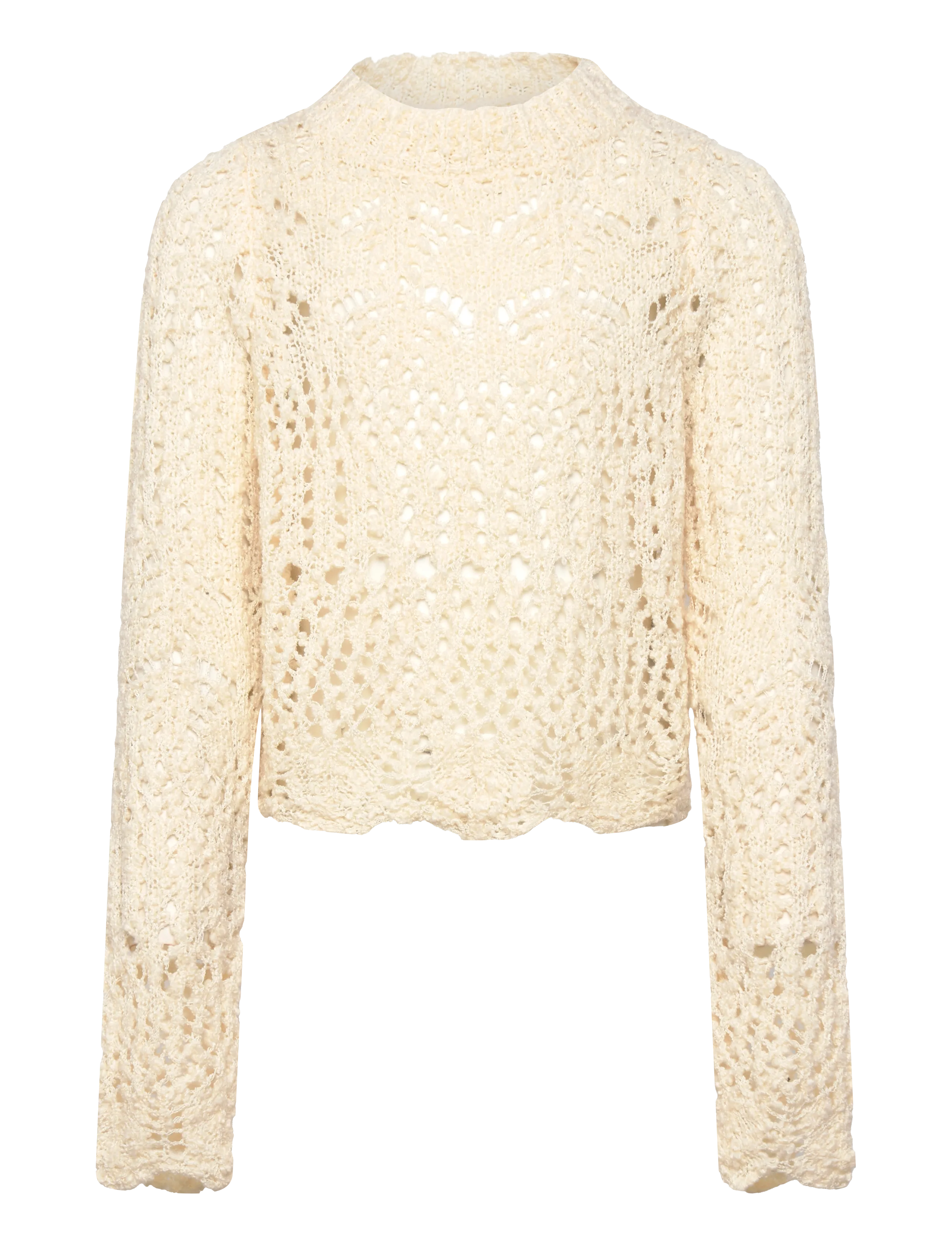 GRUNT Gralga Ls Knit Beige - XS/8Y - Kinder
