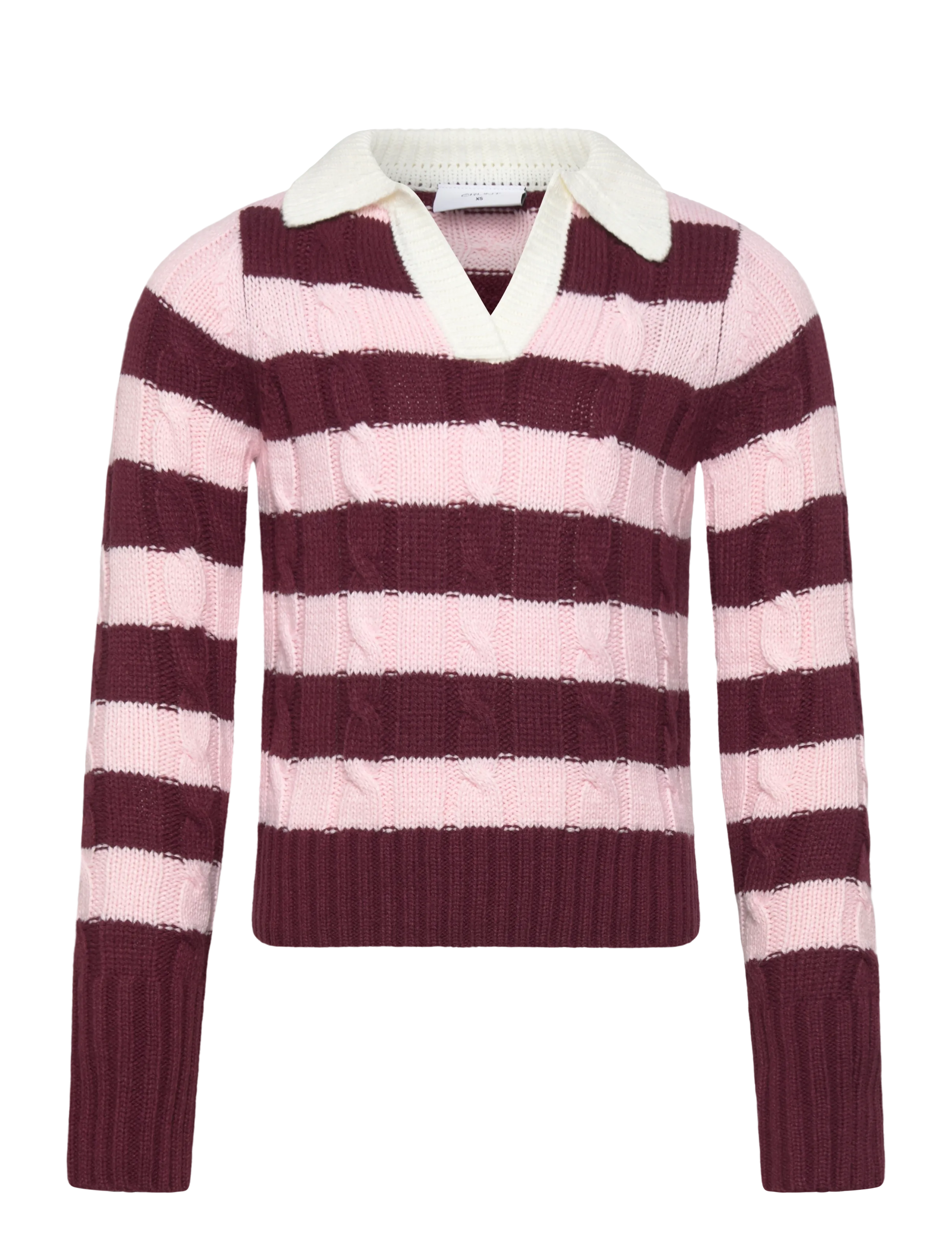 Grunt GRBertage LS Stripe Knit - Pullover - DUSTY ROSE / pink/rose