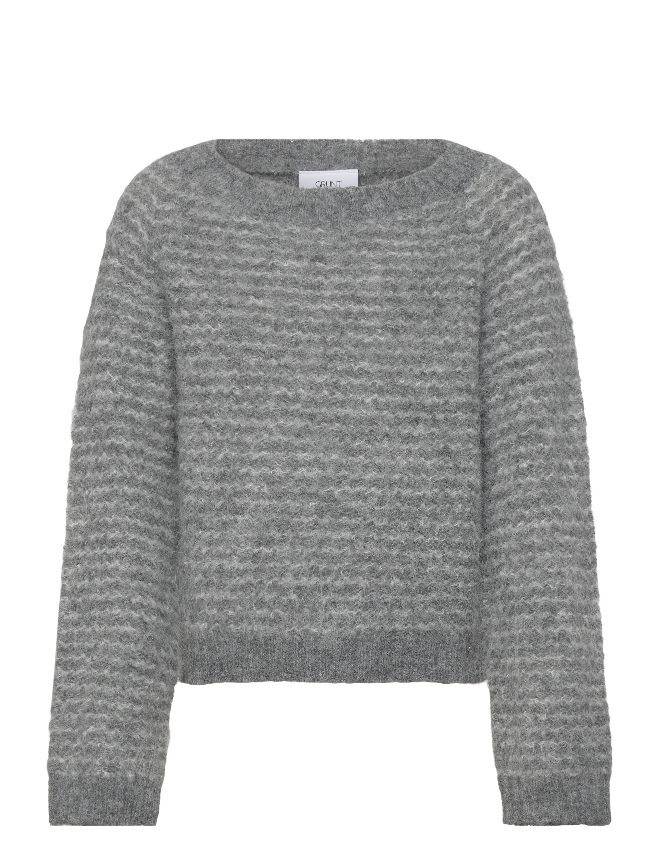 GRUNT Grcienne Ls Crew Knit Grau - S/10Y - Kinder