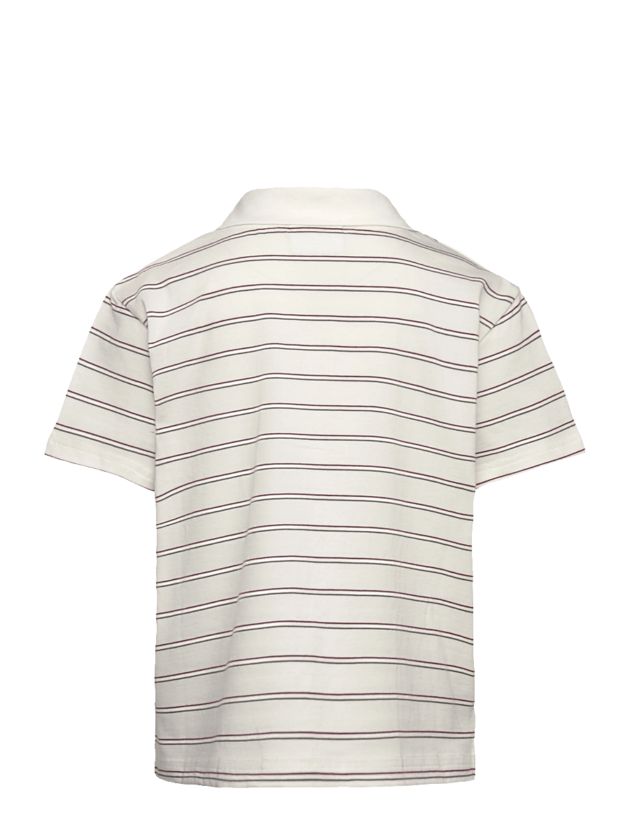 Grunt - GRLiv Stripe SS Polo Tee - långärmade pikéer - cream - 1