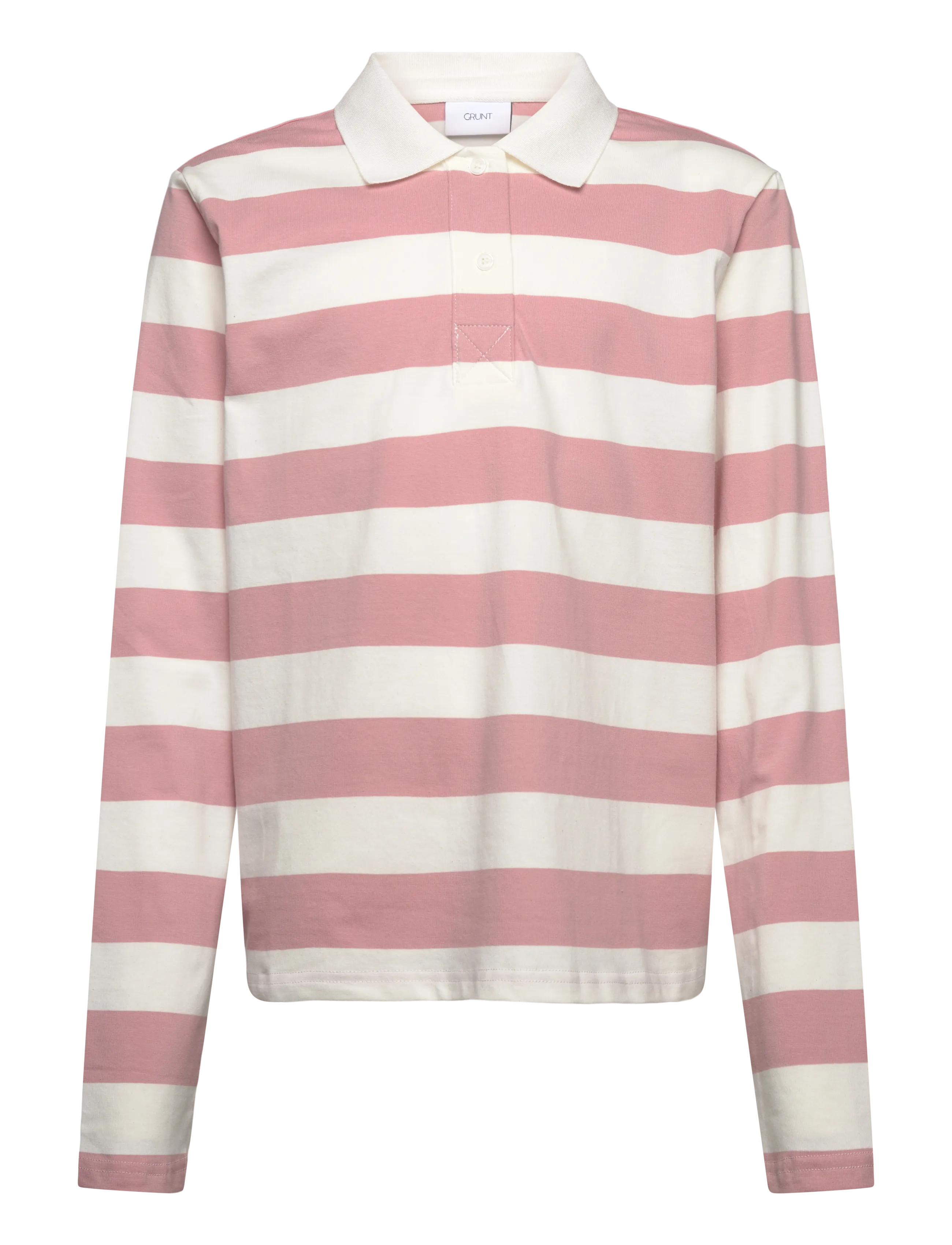 Grunt GRLiv Stripe SS Polo Tee - Grunt - OFF WHITE / pink/rose