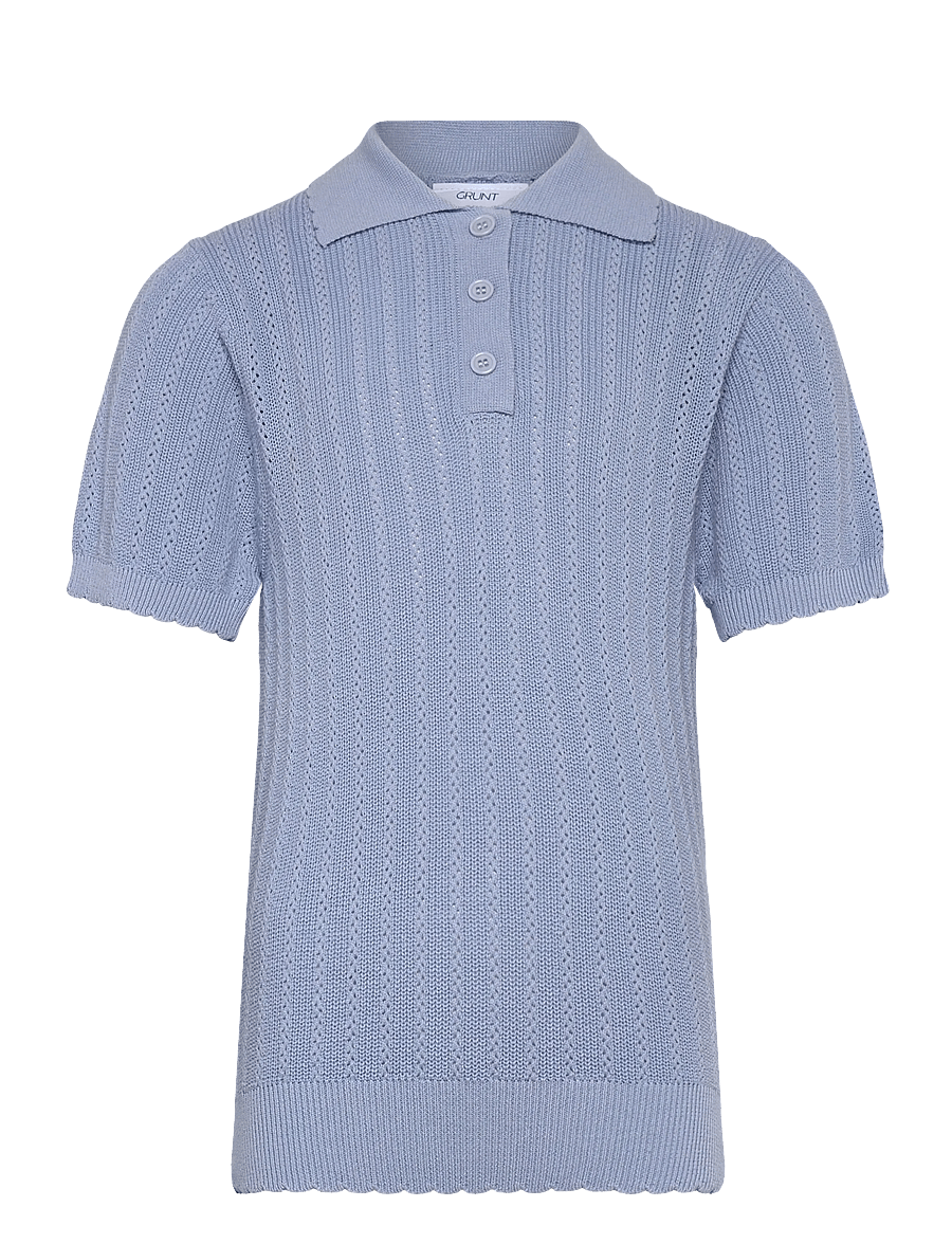 Grunt - GRSeha Sap SS Polo Knit - polos à manches courtes - light blue - 0