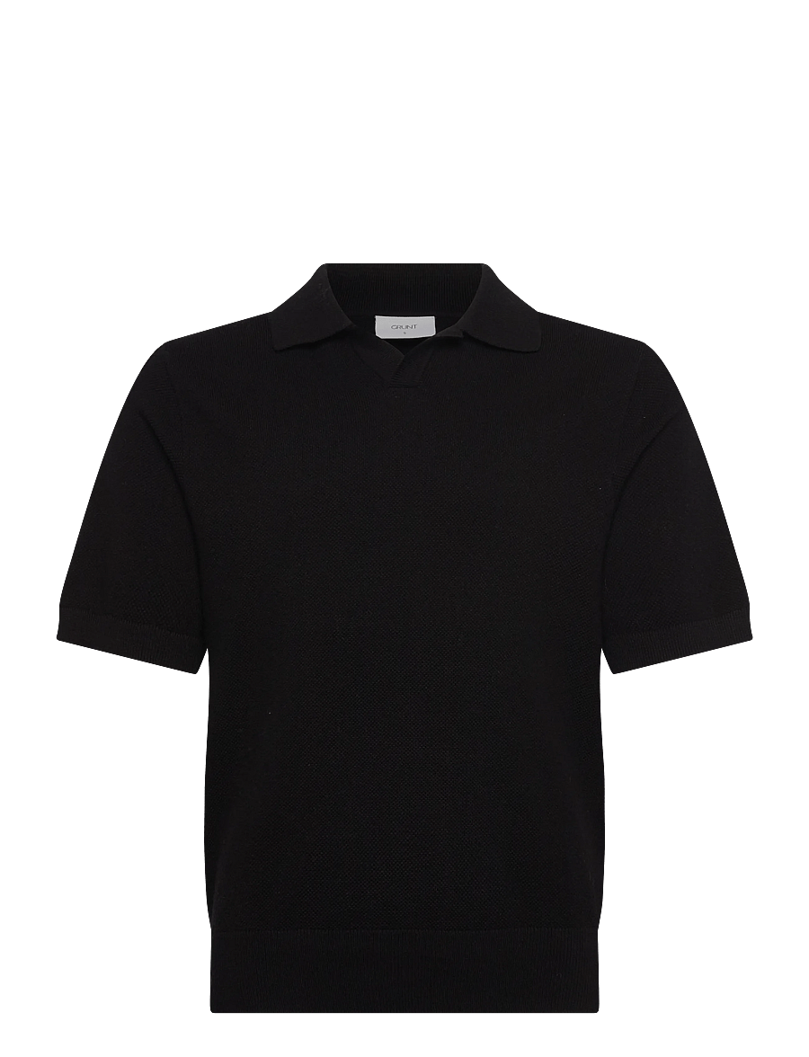 Grunt - GREddie SS Knit - kurzärmelig - black melange - 0