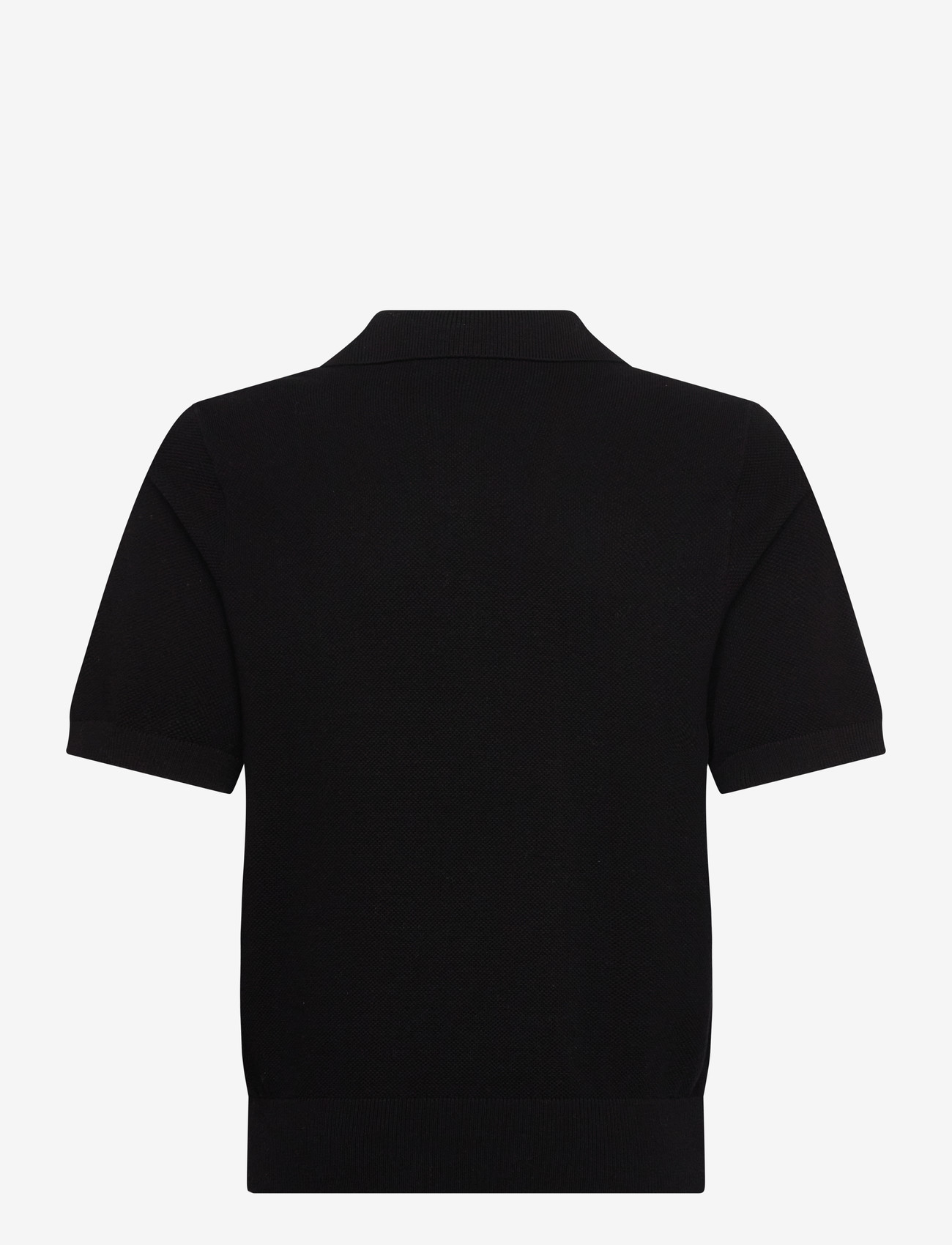 Grunt - GREddie SS Knit - kortærmede poloer - black melange - 1