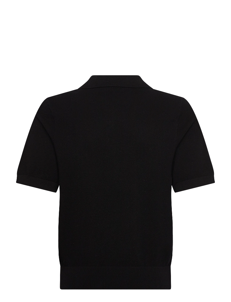 Grunt - GREddie SS Knit - kortærmede poloer - black melange - 1