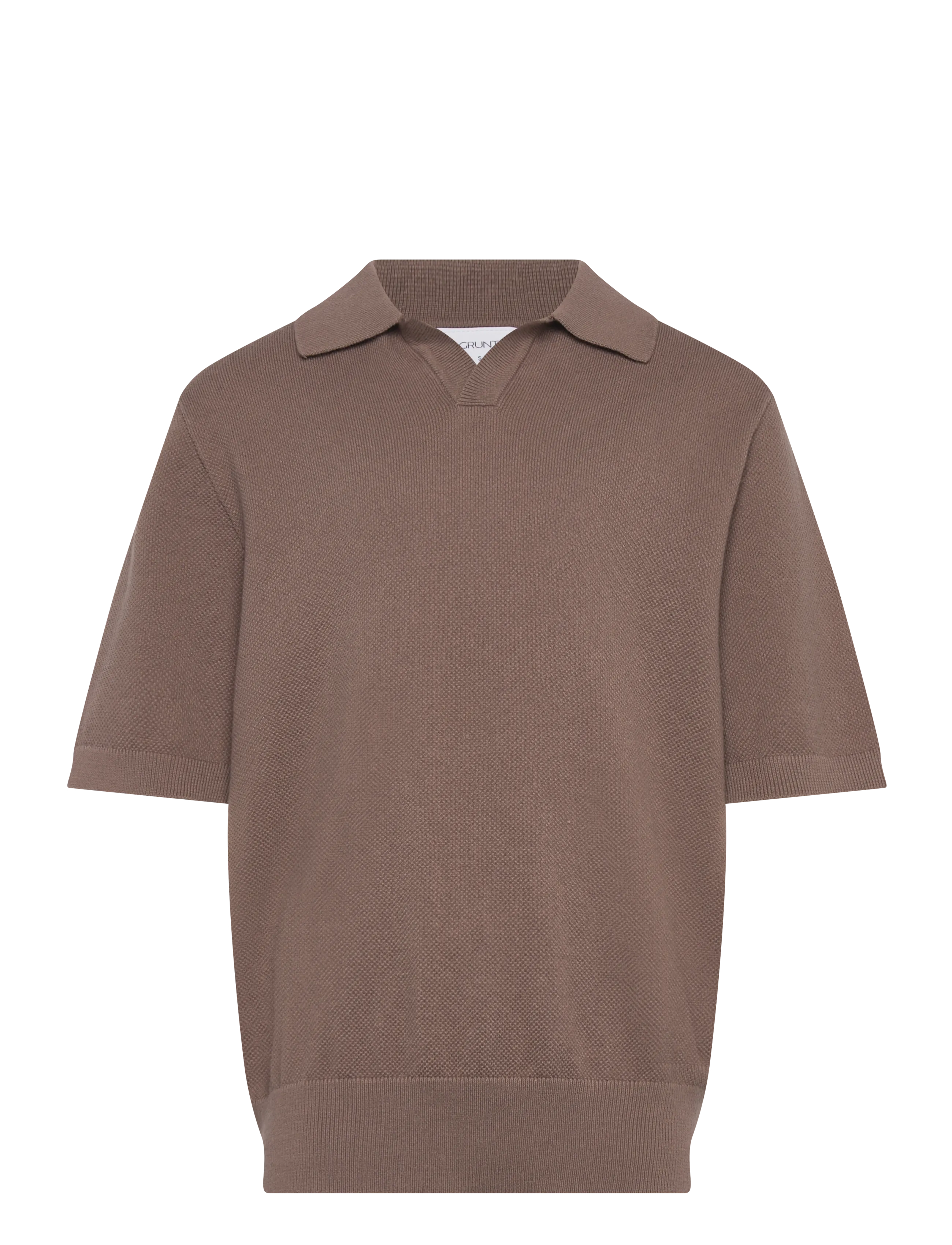 Grunt Greddie Ss Knit, Børn, Strikket Polo Skjorte, Brun, Str: 164