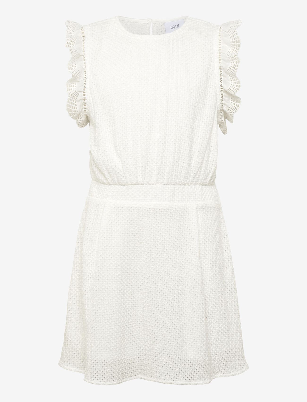 Grunt - GRGold Lace Dress - short-sleeved casual dresses - off white - 0