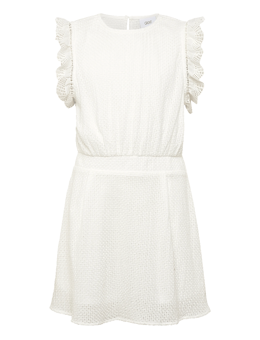 Grunt - GRGold Lace Dress - lühikeste varrukatega vabaajakleidid - off white - 0