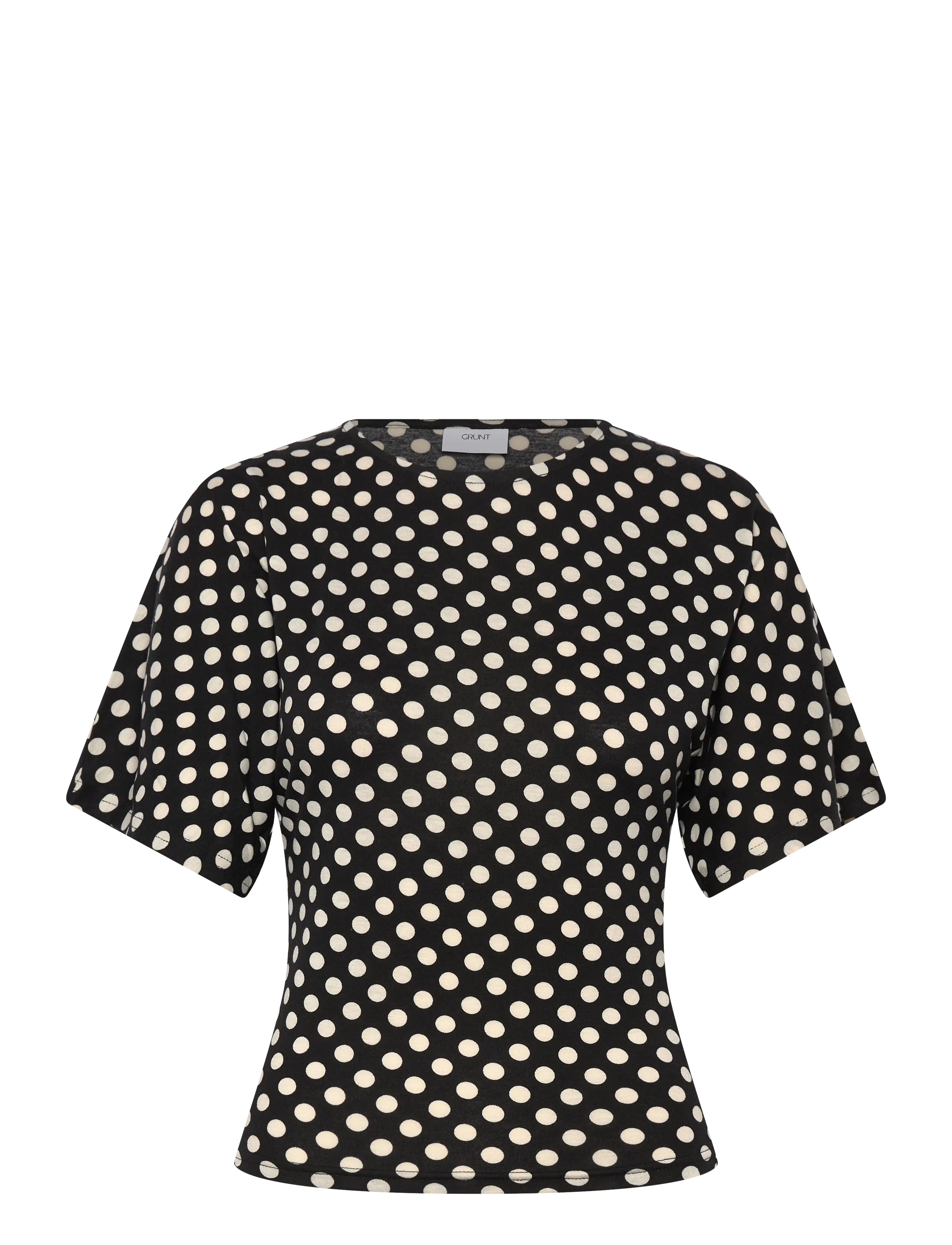 Grunt Grnova Dots Ss Tee, 176, Black, T-Shirts > Kortærmede, Børn
