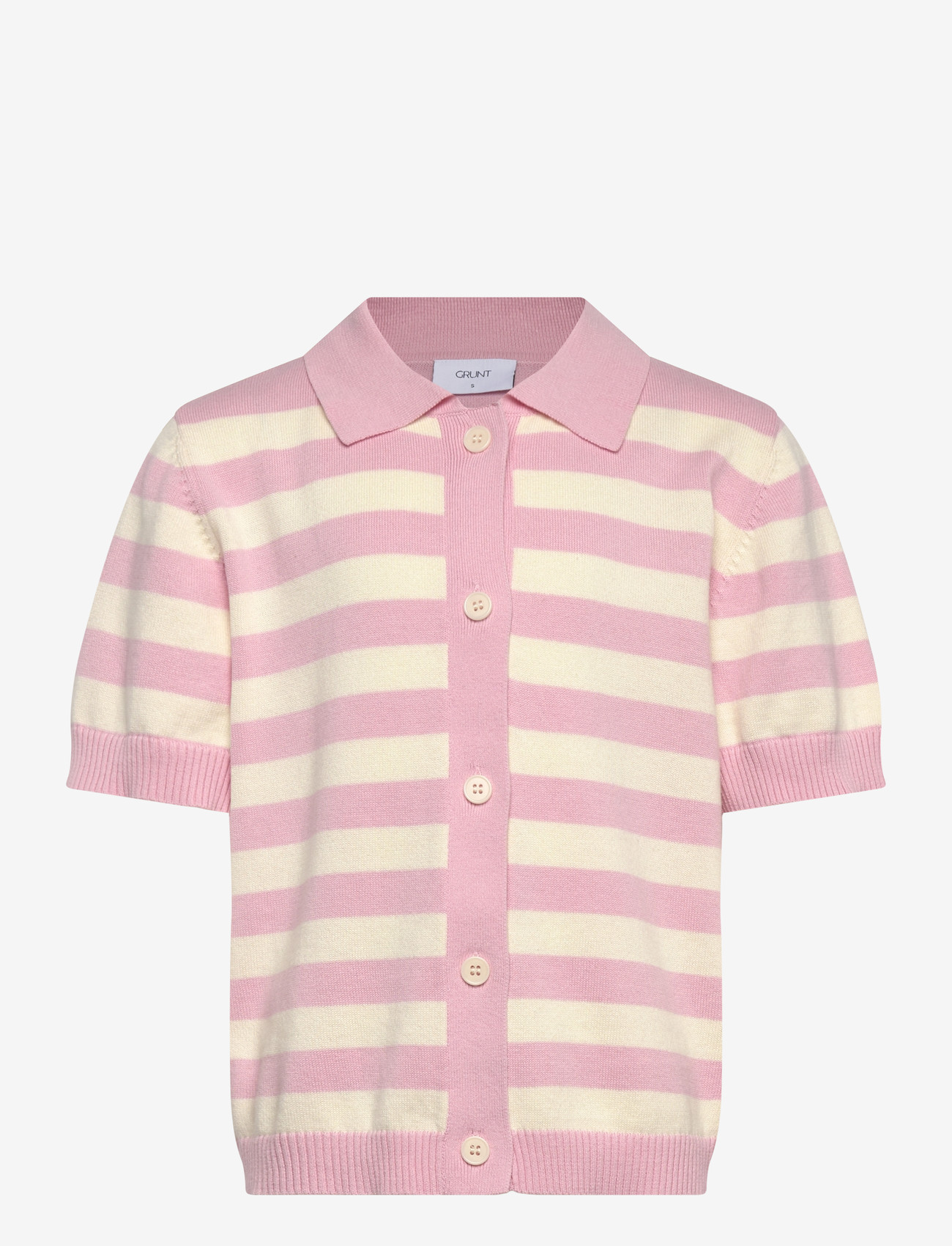 Grunt - GRCarla SS Stripe Knit Cardigan - cardigans - light red stripe - 0