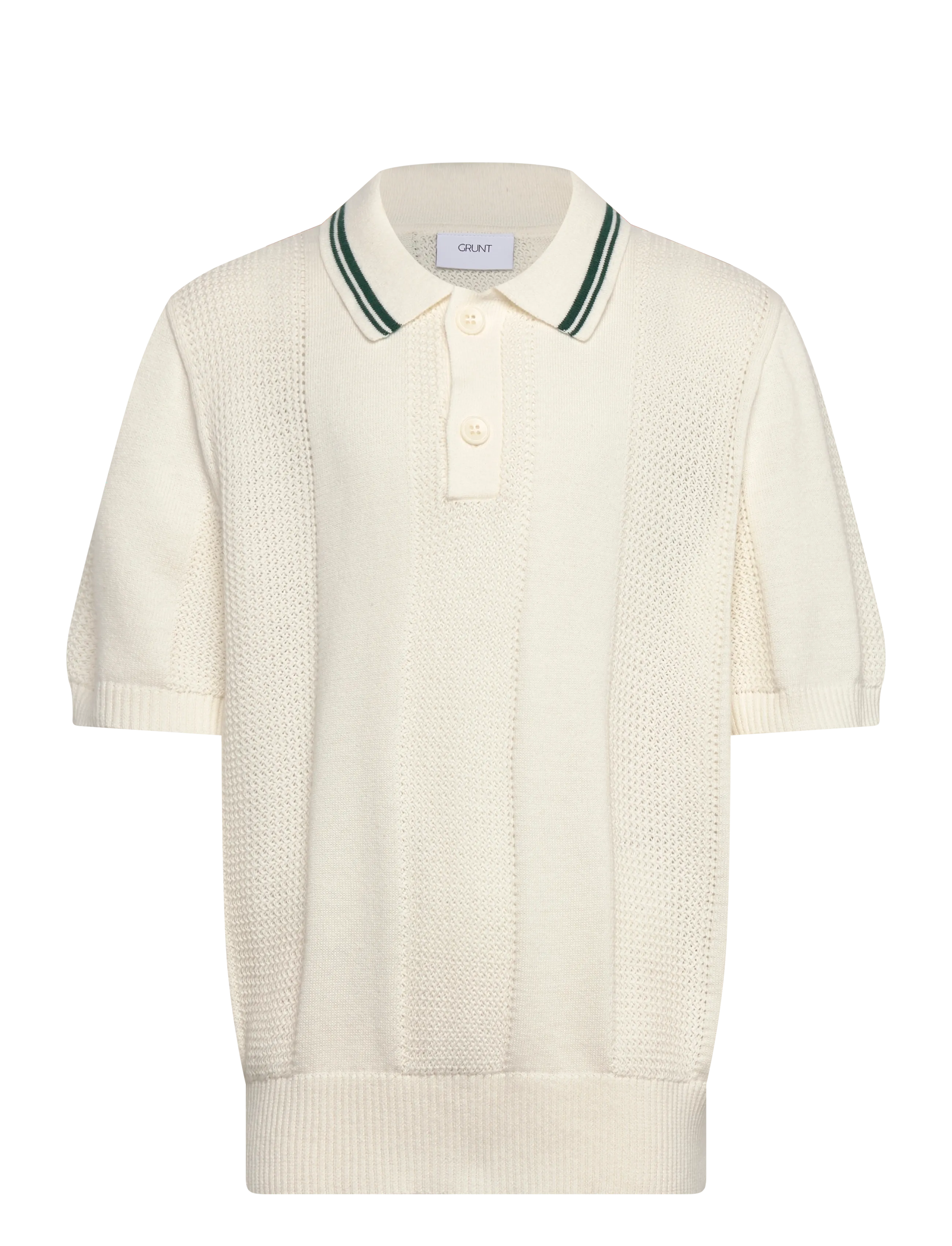 Grunt Grrowe Ss Knit, Børn, Kortærmet Strikket Poloshirt, Cream, Str: 152