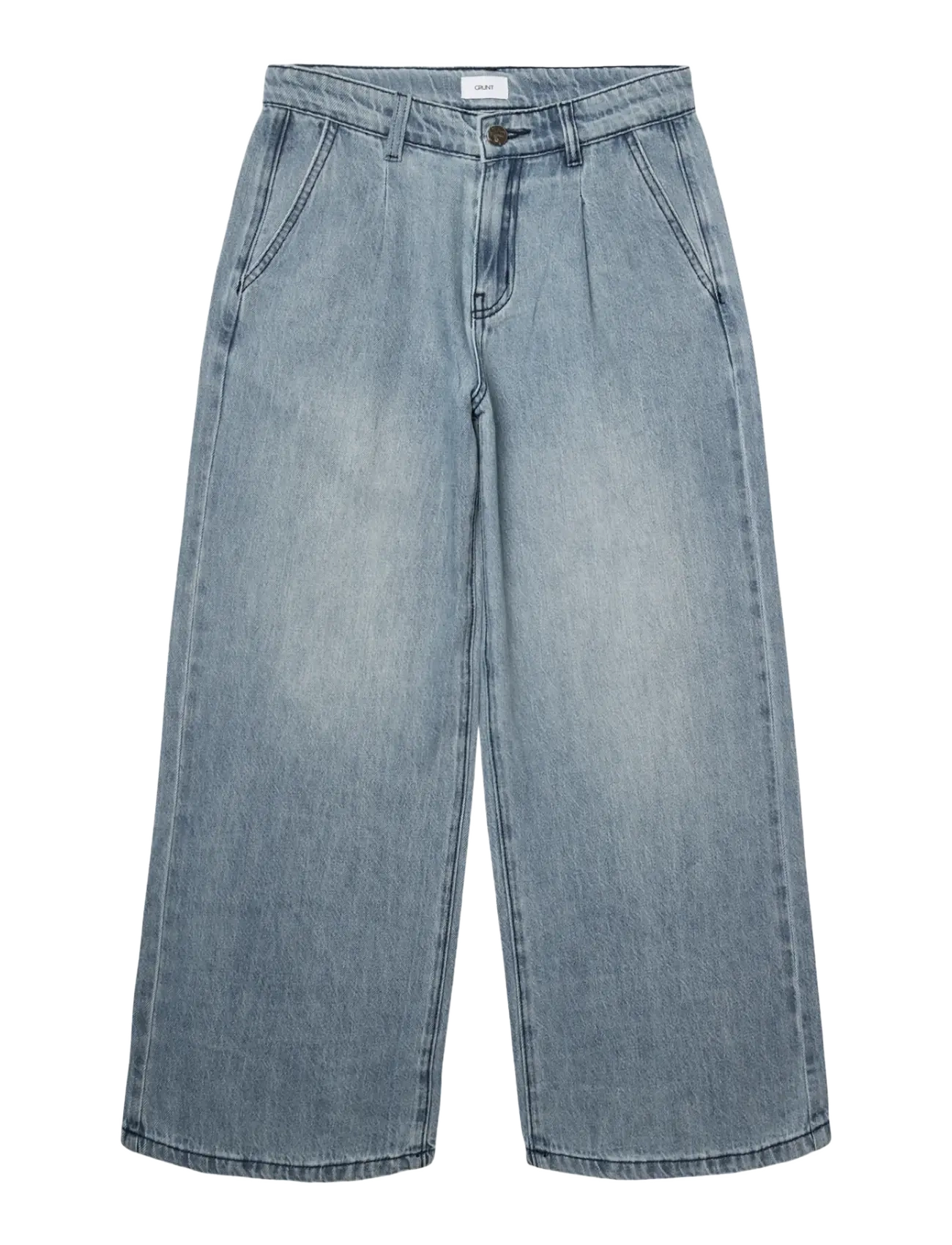 Grunt GRPlaty Pleat Worn Blue - Hosen mit weitem Bein - LIGHT BLUE / blue