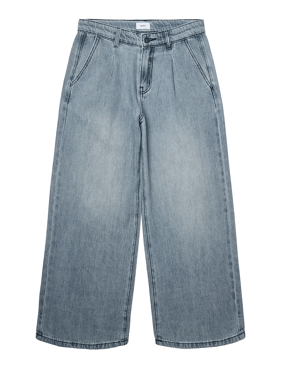 Grunt - GRPlaty Pleat Worn Blue - hosen mit weitem bein - light blue - 0
