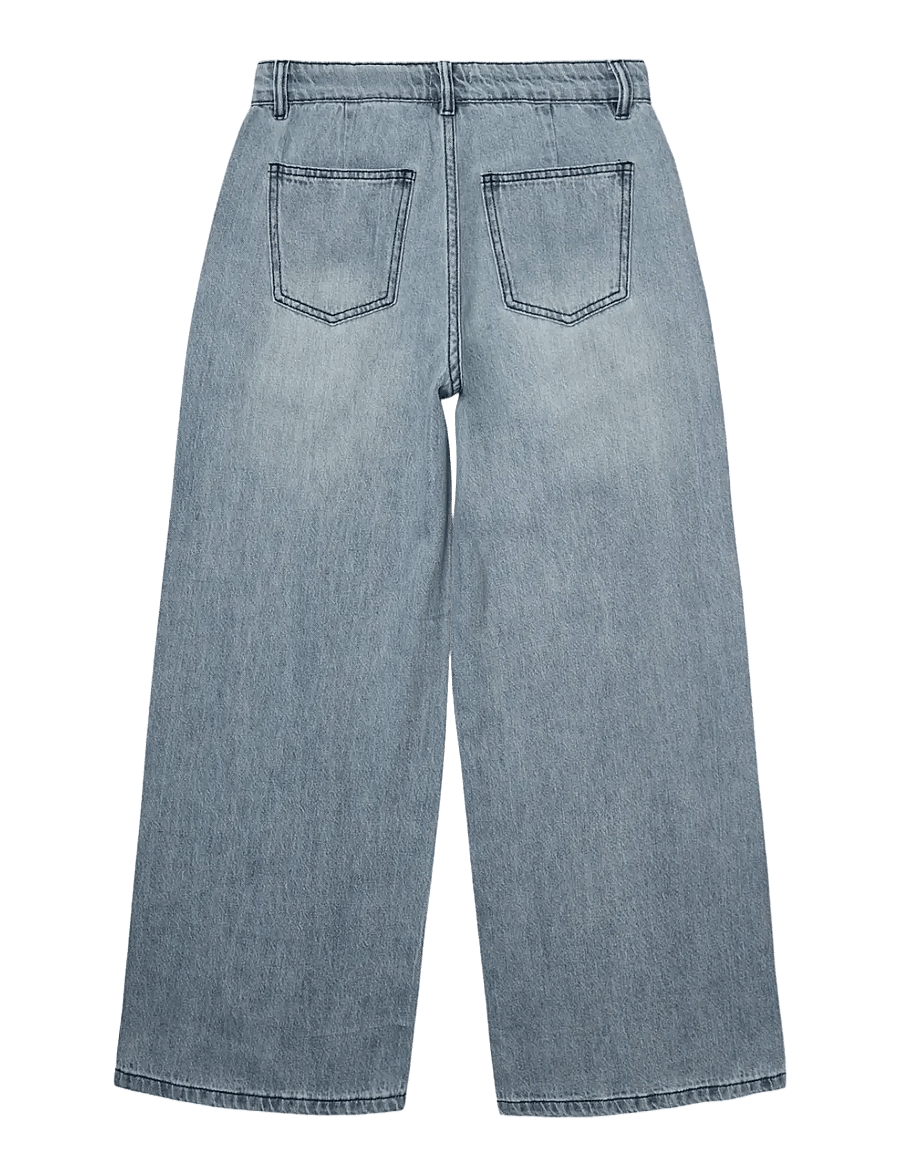 Grunt - GRPlaty Pleat Worn Blue - hosen mit weitem bein - light blue - 1