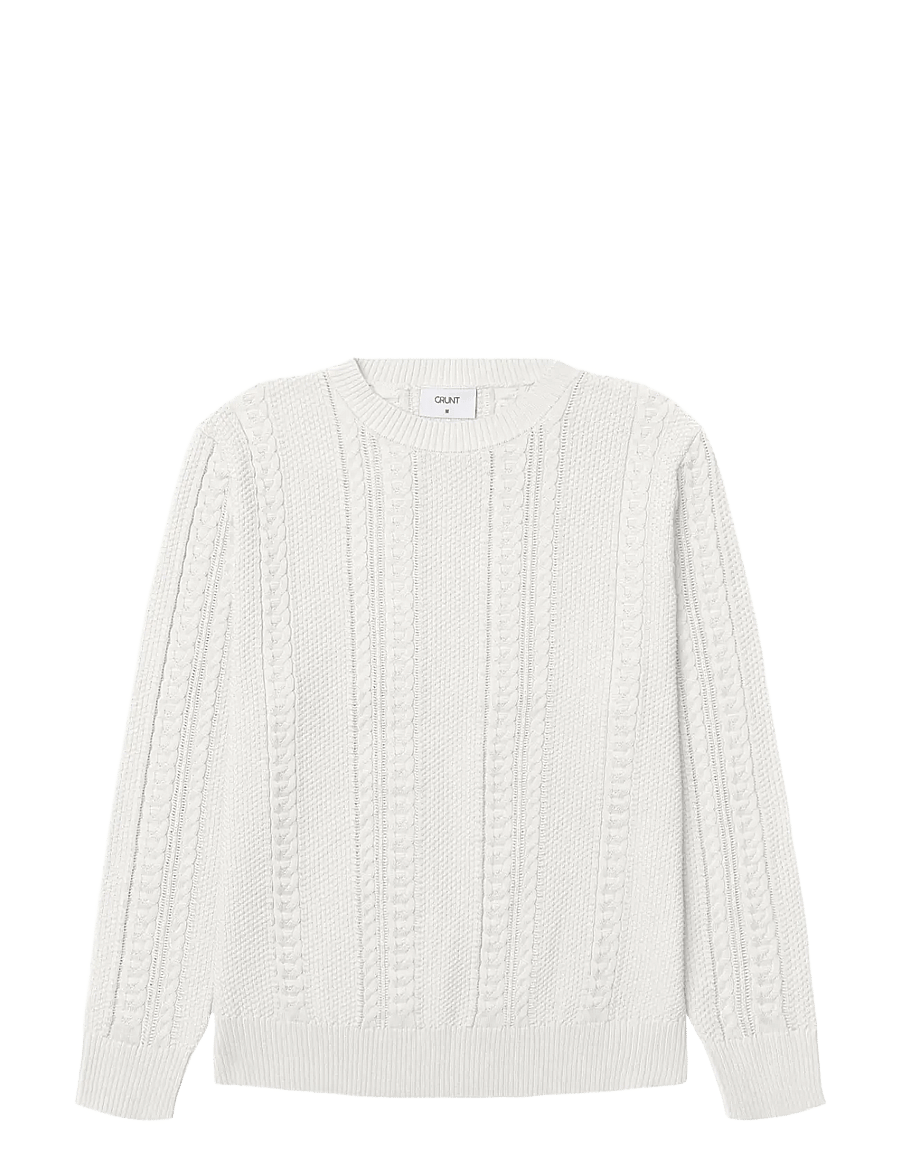 Grunt - GRUrso Cable LS Crew Knit - džemprid - cream - 0