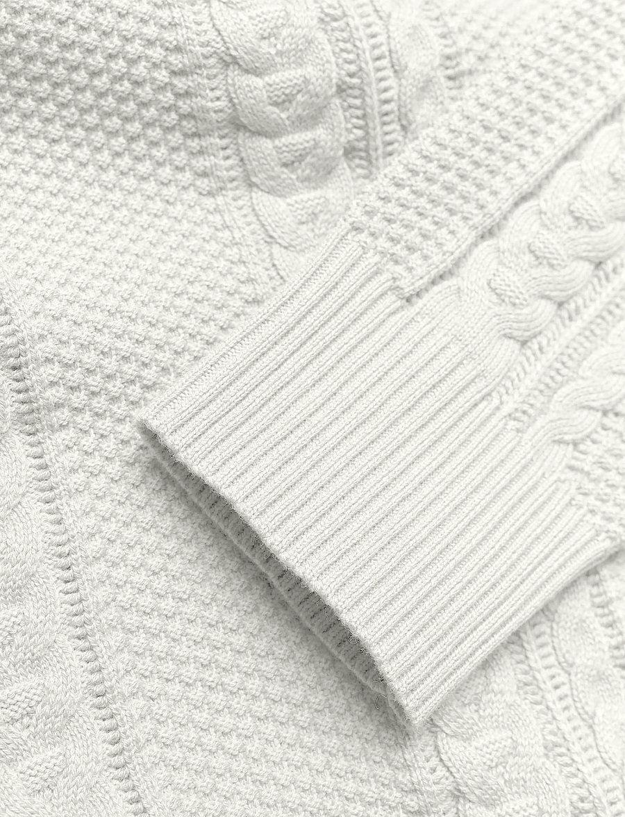 Grunt - GRUrso Cable LS Crew Knit - džemprid - cream - 3