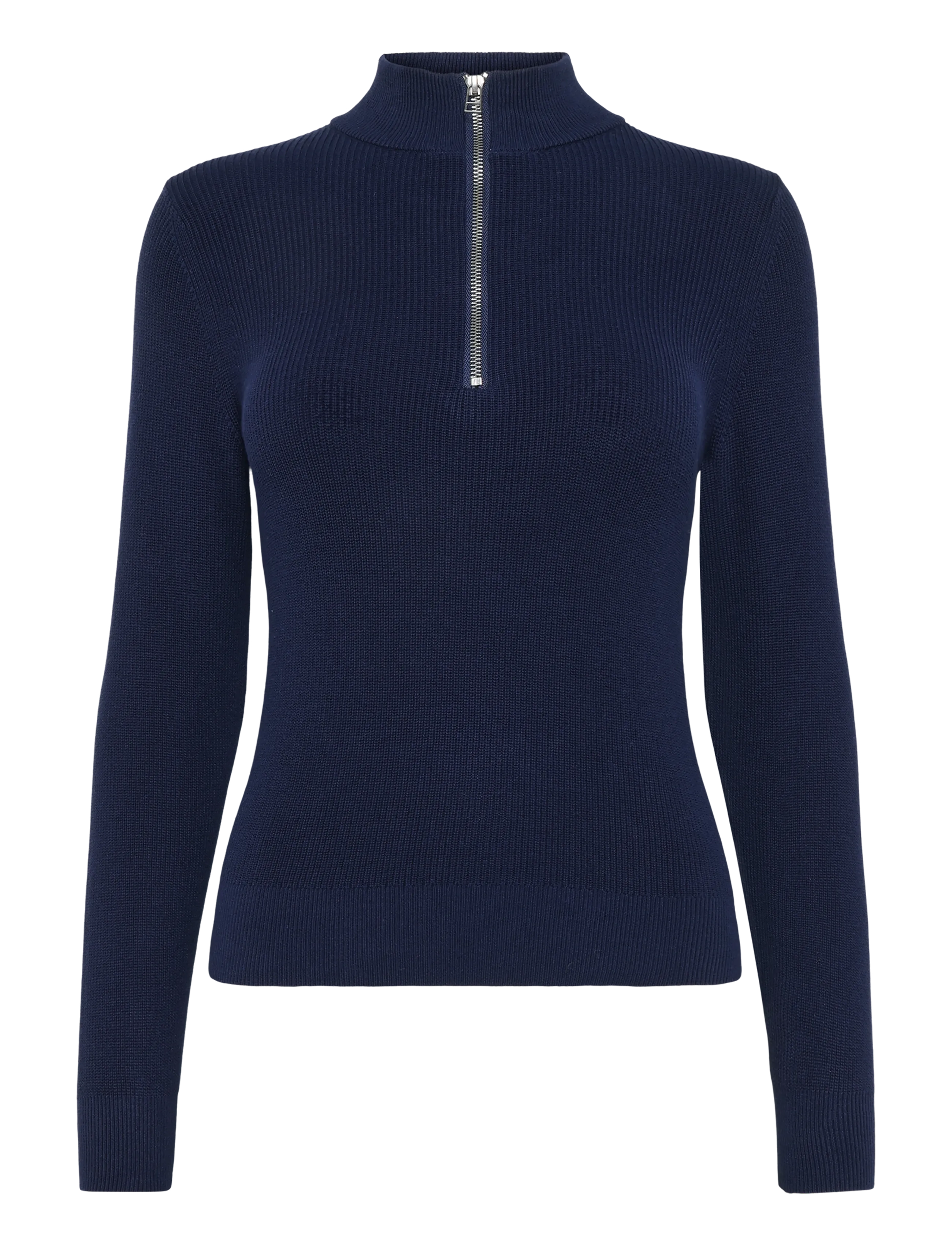 Grunt Groleg Half Zip Knit, Ribstrikket Halv Lynlås Trøje, Navy, Str: 146/152