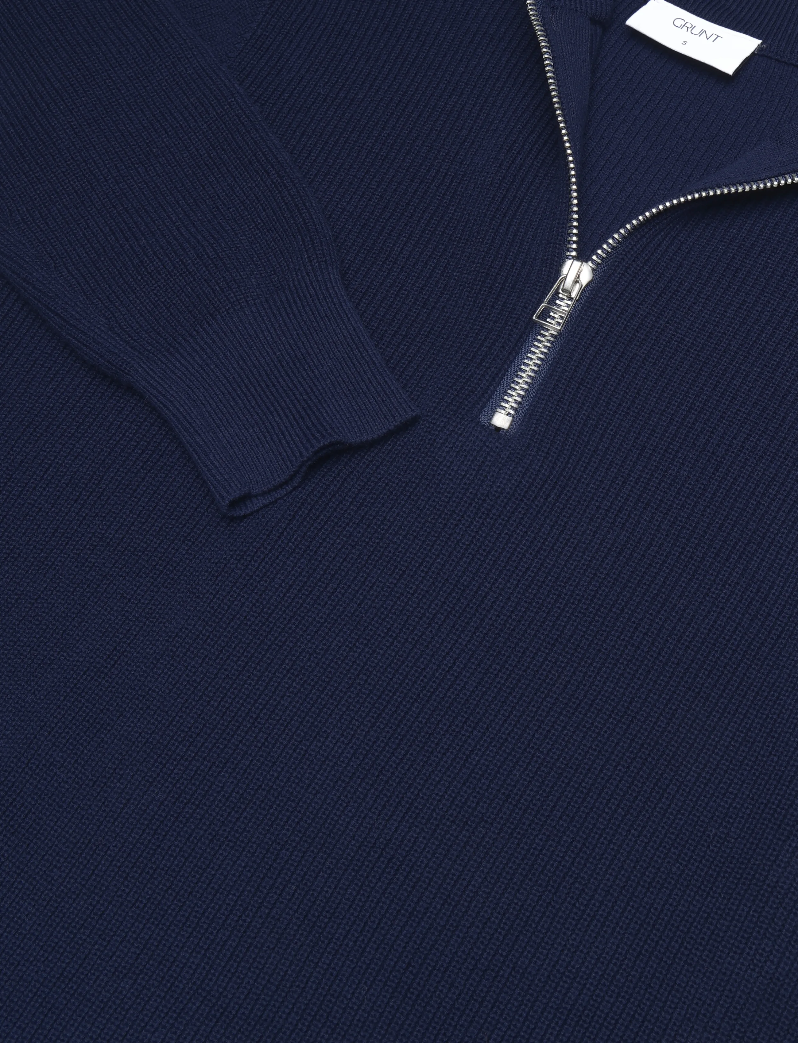 Grunt - GROleg Half Zip Knit - jumpers - navy - 2