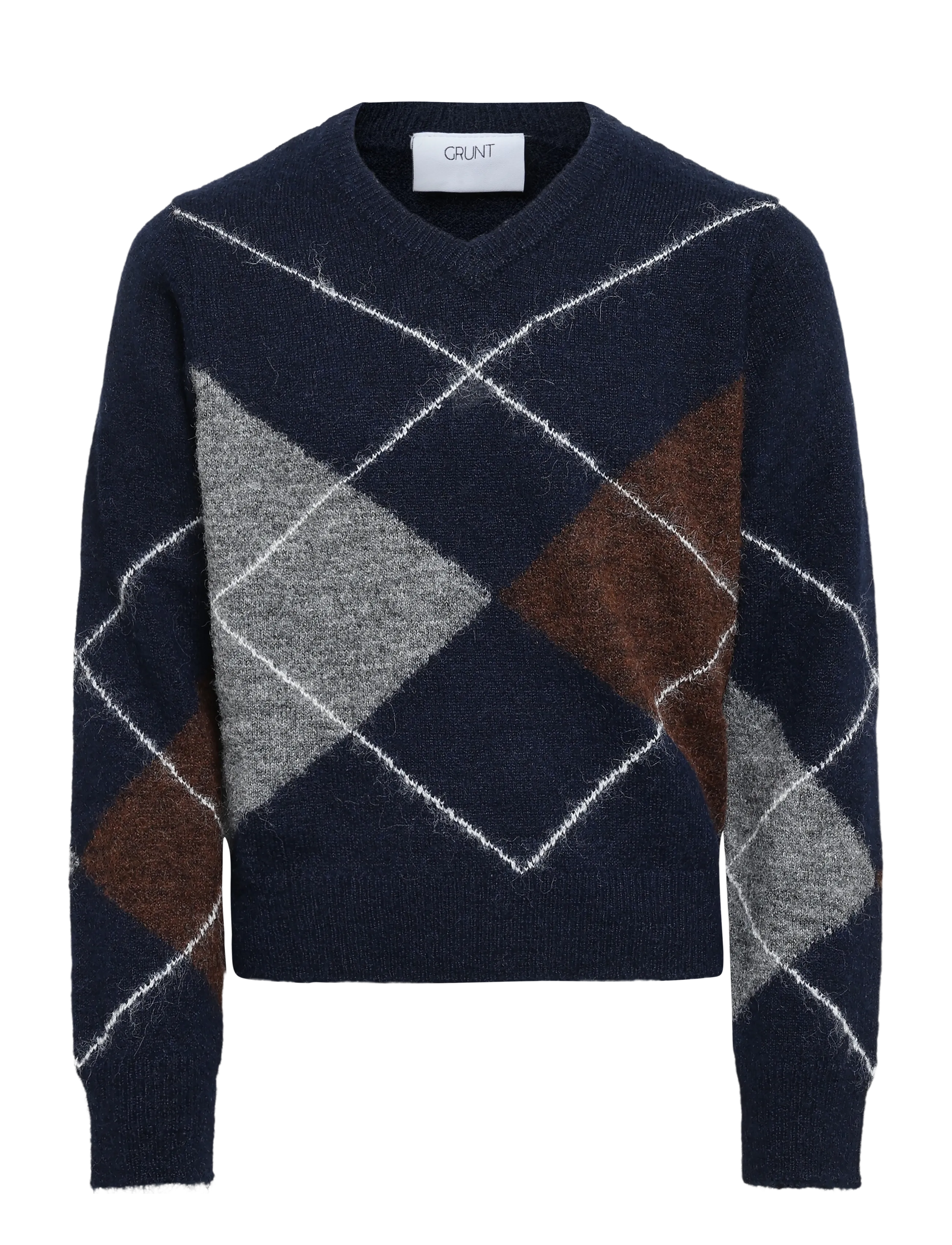 Grunt GRFie V-neck knit - Strik - DARK BLUE / navy