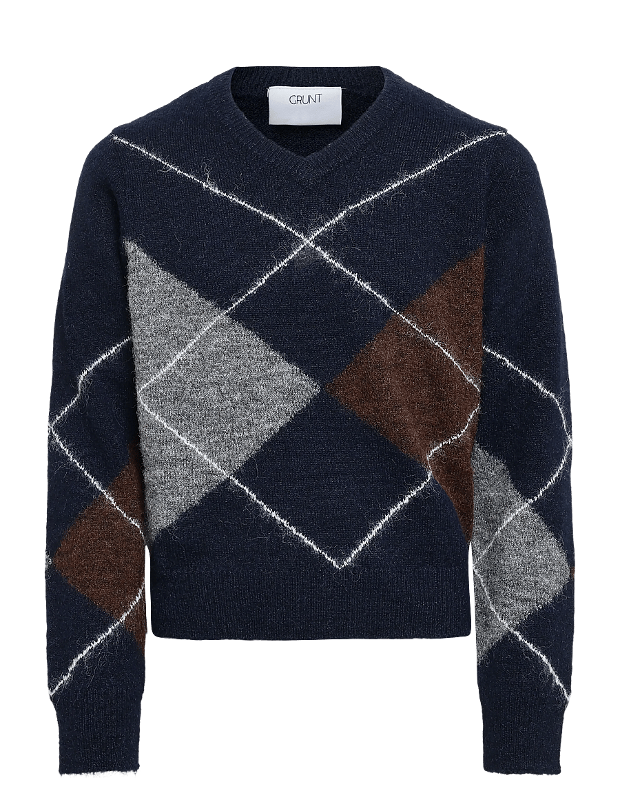 Grunt - GRFie V-neck knit - pullover - dark blue - 0