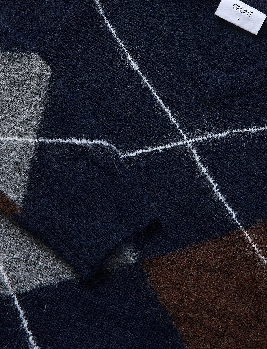 Grunt - GRFie V-neck knit - pullover - dark blue - 2