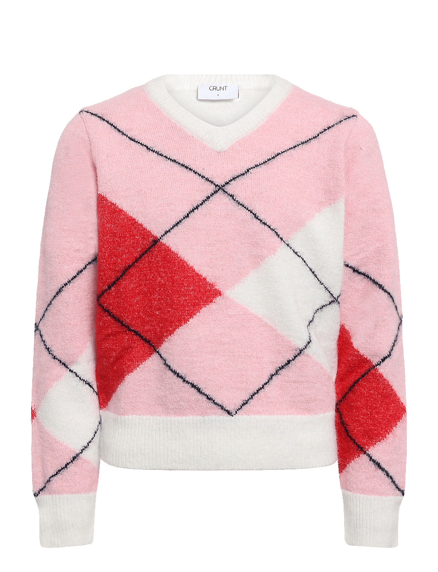 Grunt - GRFie V-neck knit - pullover - red - 0