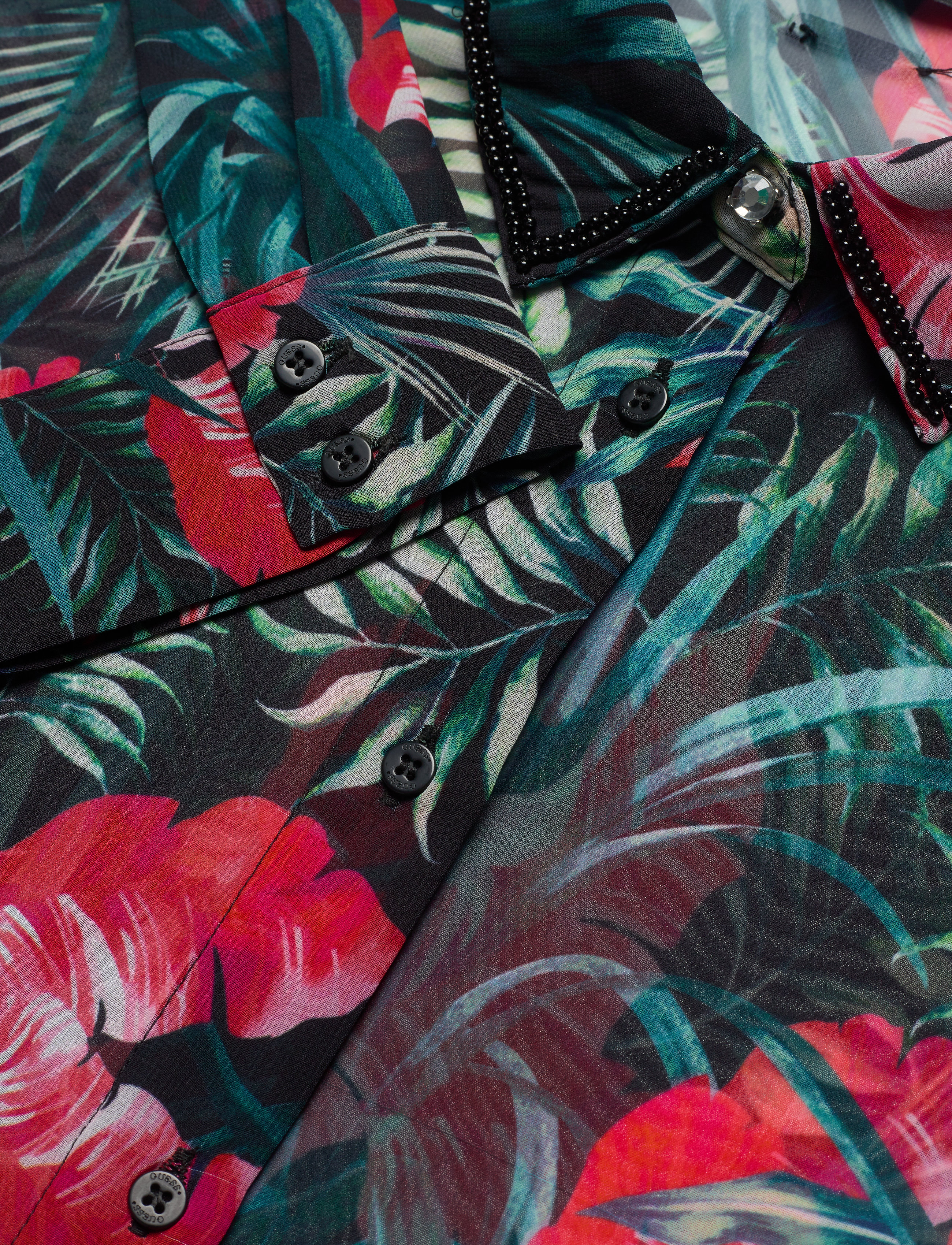 GUESS Jeans - LS CLOUIS SHIRT - small dark tropic - 2